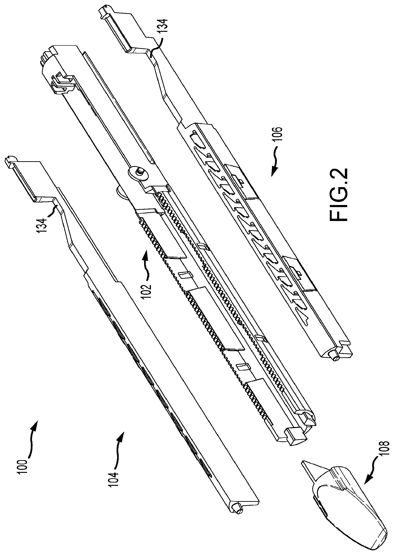 Patent US12096936 Figure 2 – Staple cartridge and methods for surgical staplers