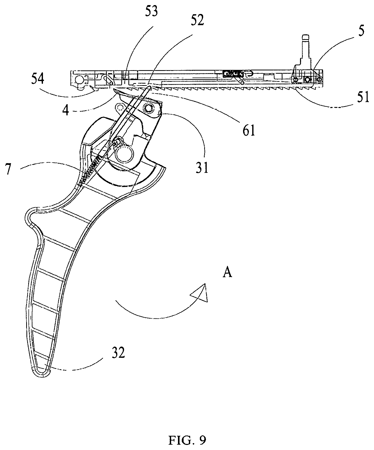 Patent US12096939 Figure 9 – Firing mechanism and stapler