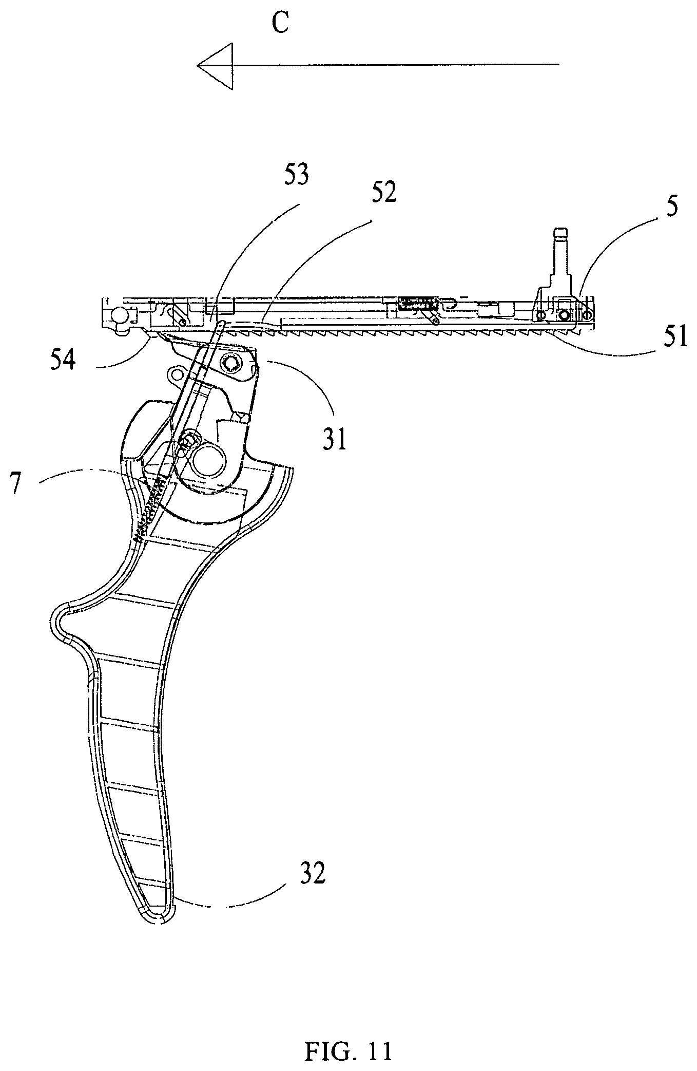 Patent US12096939 Figure 11 – Firing mechanism and stapler