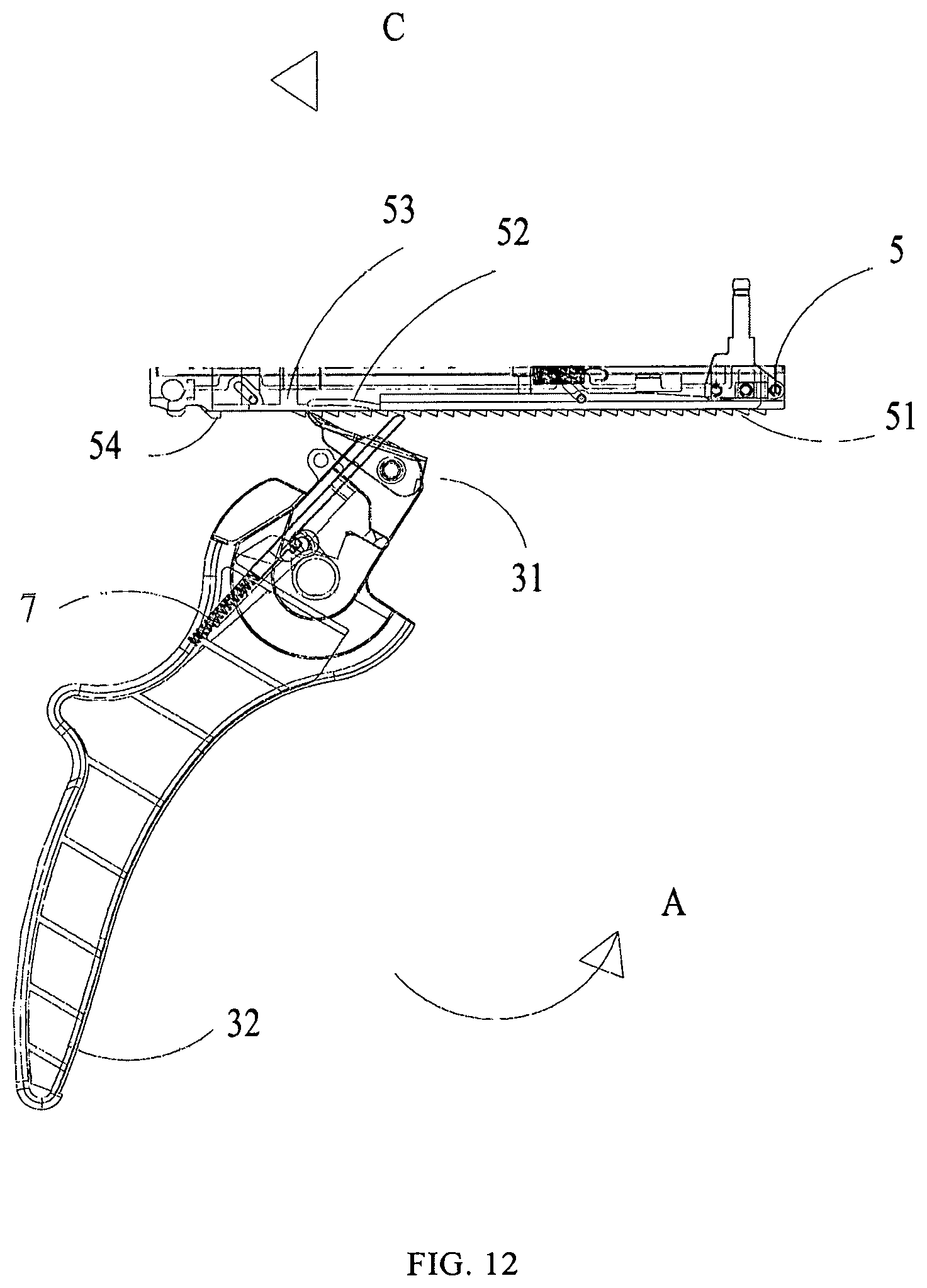 Patent US12096939 Figure 12 – Firing mechanism and stapler