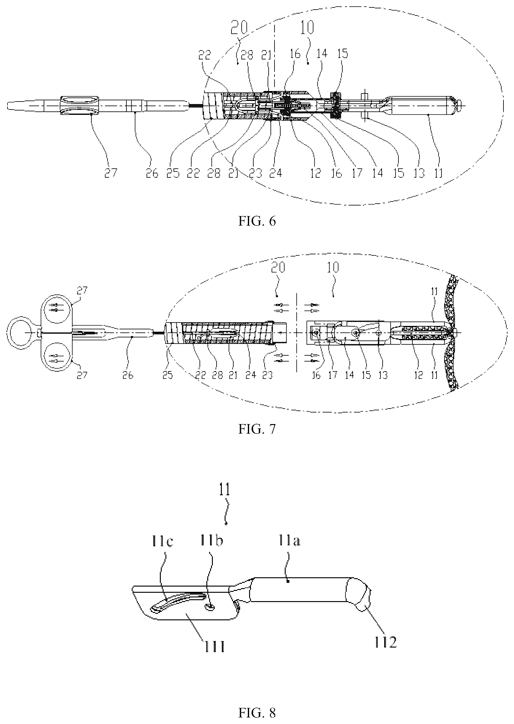 Patent US12096942 Figure 3 – Hemostasis and suturing conjoined dual-clamp capable of passing through channel of digestive endoscope and operation method