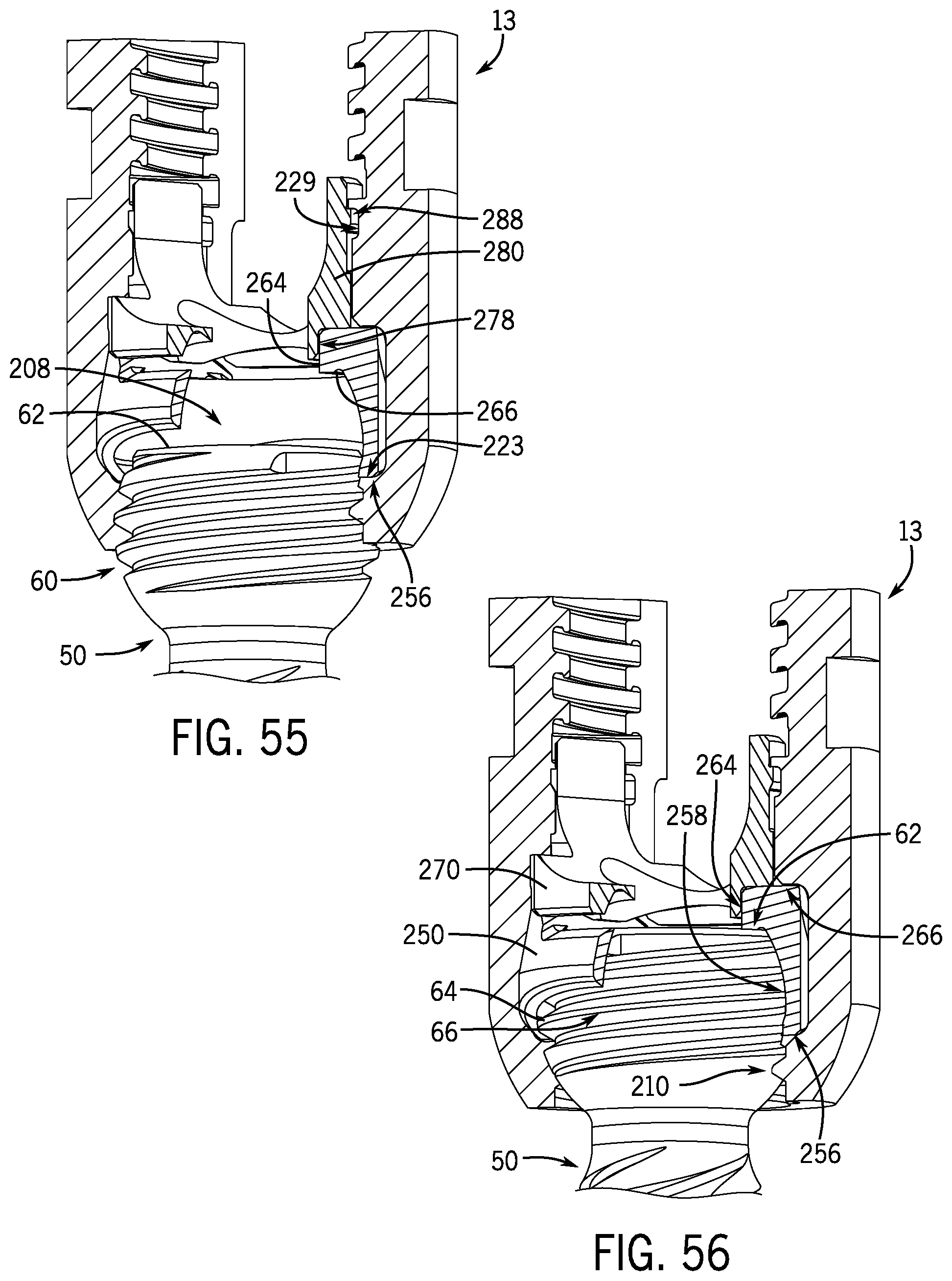 Patent US12096964 Figure 19 – Modular bone anchor system with bottom loaded shank heads having a single shank head shape