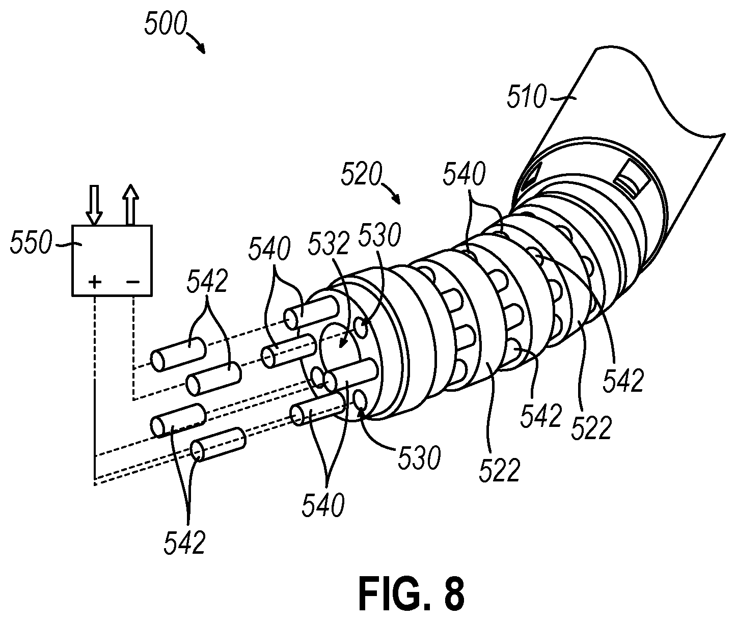 Patent US12096971 Figure 6 – Electrosurgical instrument with electrical resistance monitor at rotary coupling