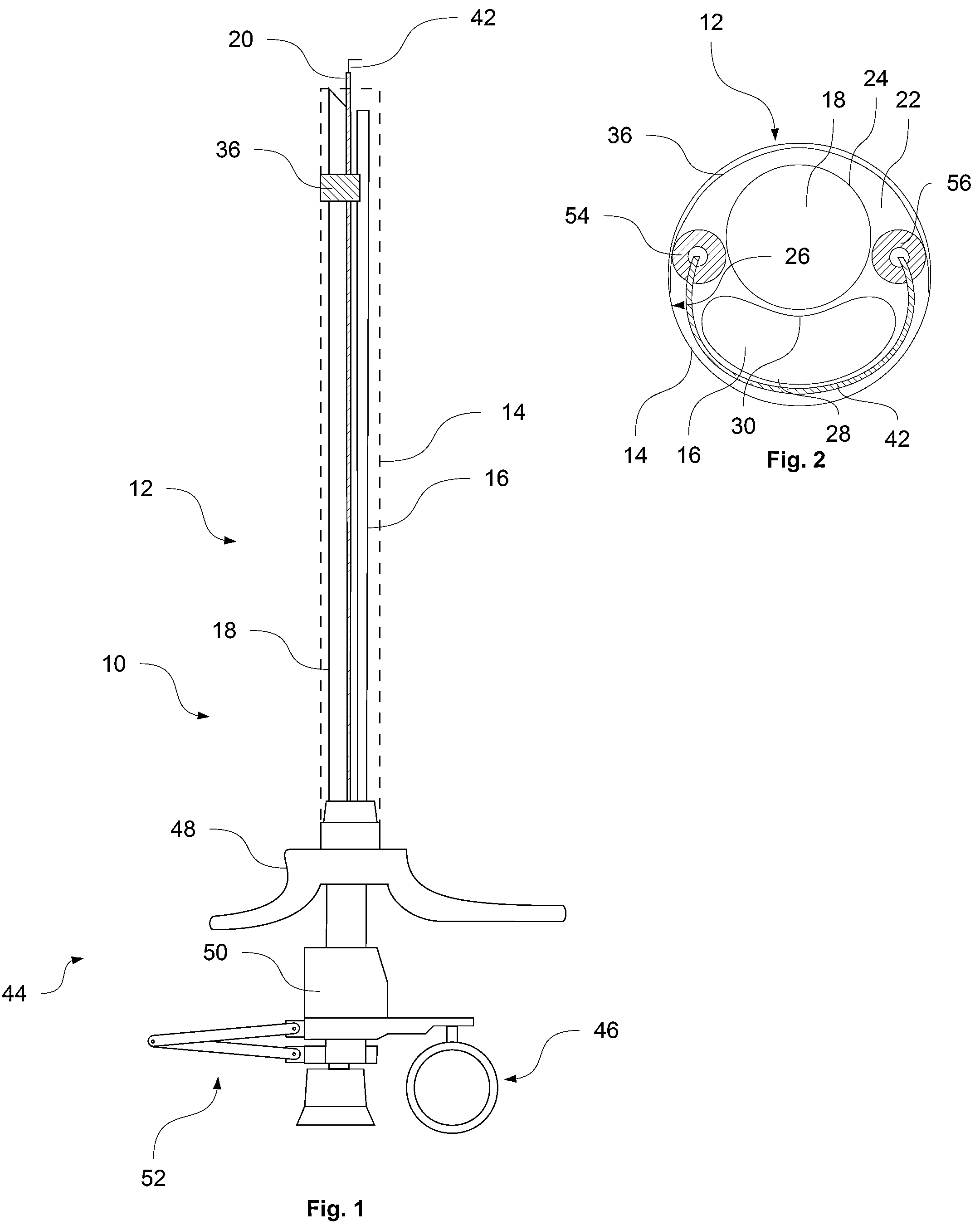 Patent US12096975 Figure 1 – Resectoscope having an electrode instrument in the outer shaft