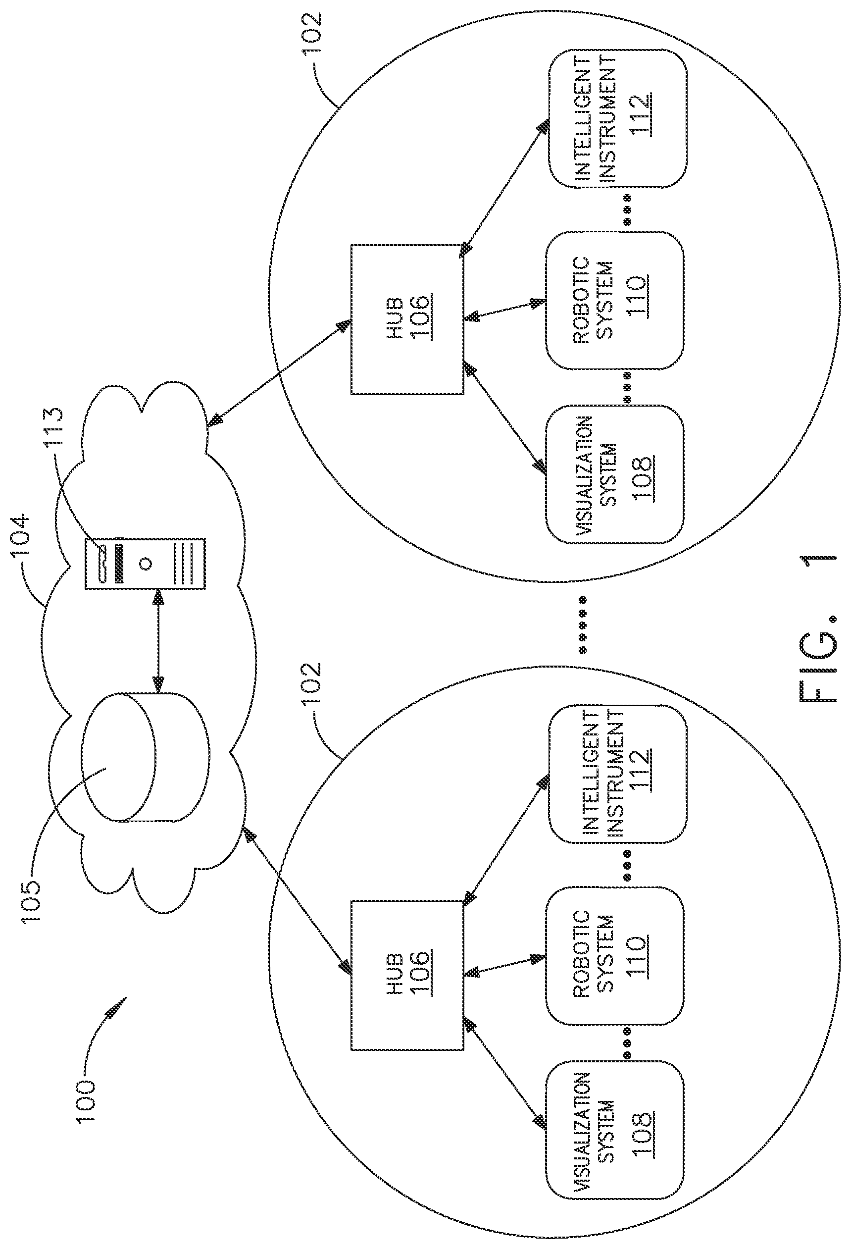 Patent US12096985 Figure 1 – Surgical network recommendations from real time analysis of procedure variables against a baseline highlighting differences from the optimal solution