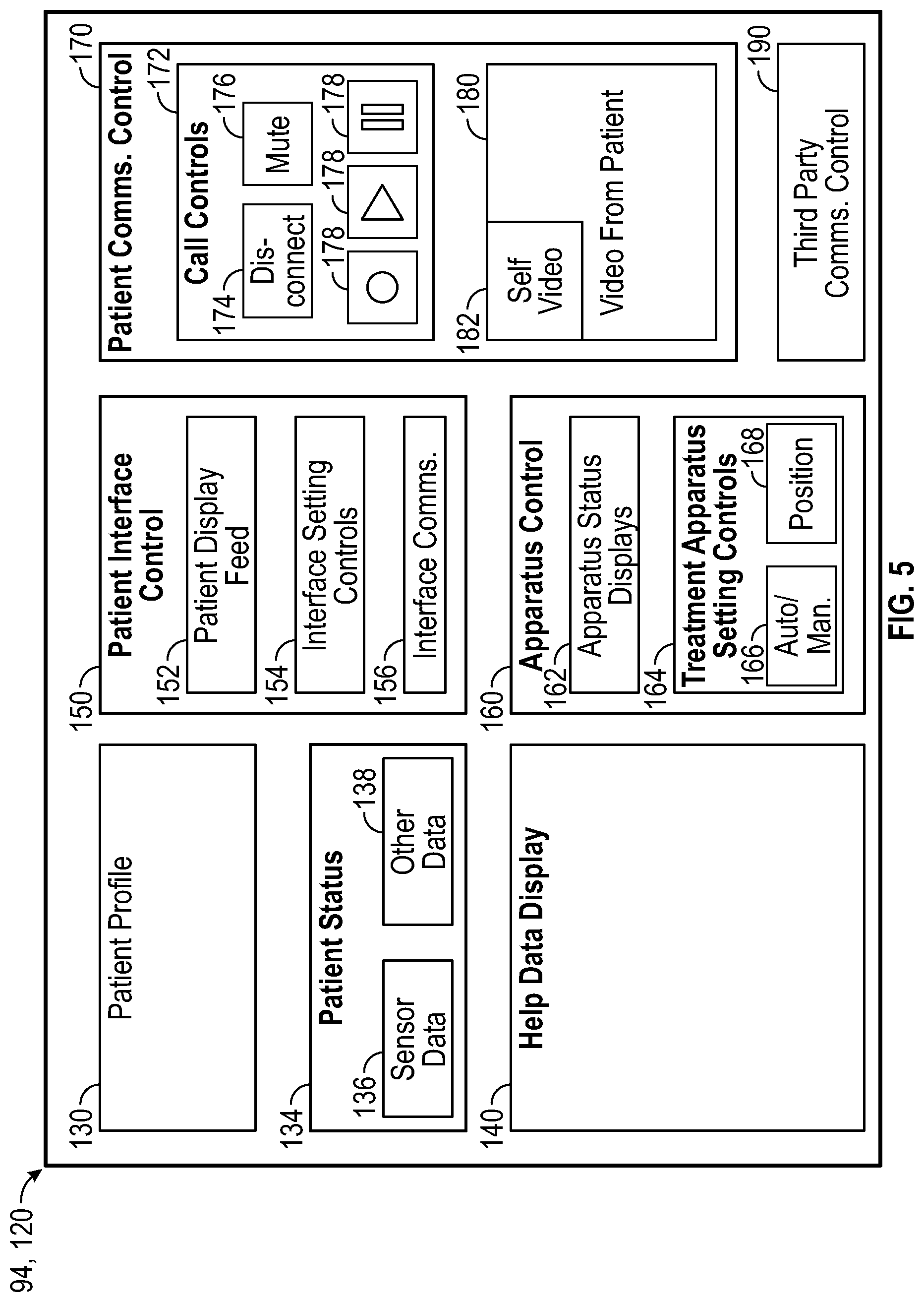 Patent US12096997 Figure 5 – Method and system for treating patients via telemedicine using sensor data from rehabilitation or exercise equipment