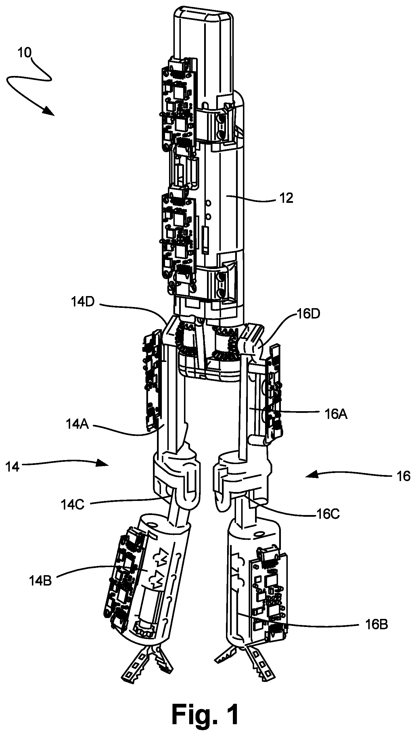 Patent US12096999 — Robotic device with compact joint design and related systems and methods — Figure 1