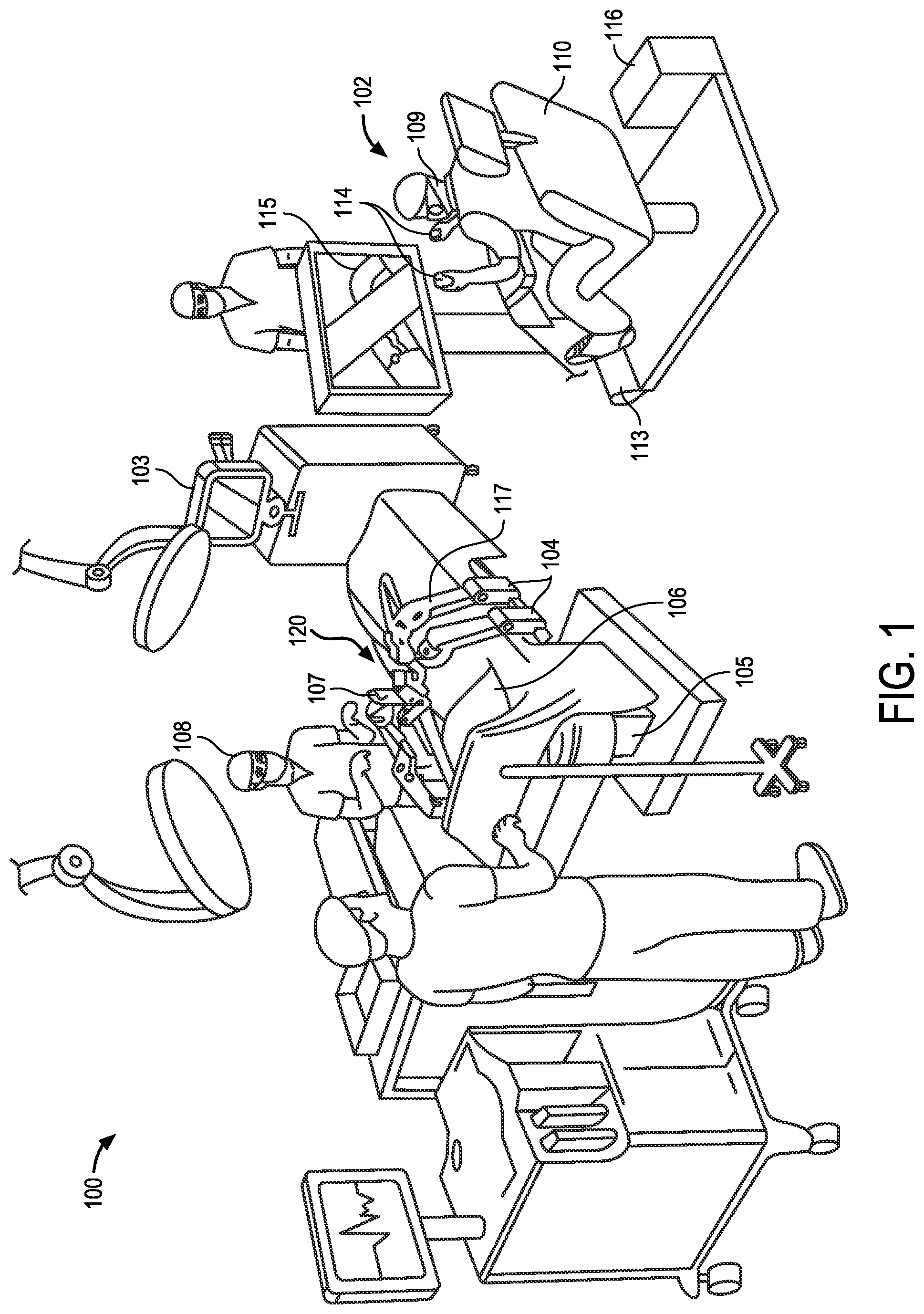 Patent US12097004 Figure 1 – Integrated robotic insufflation and smoke evacuation