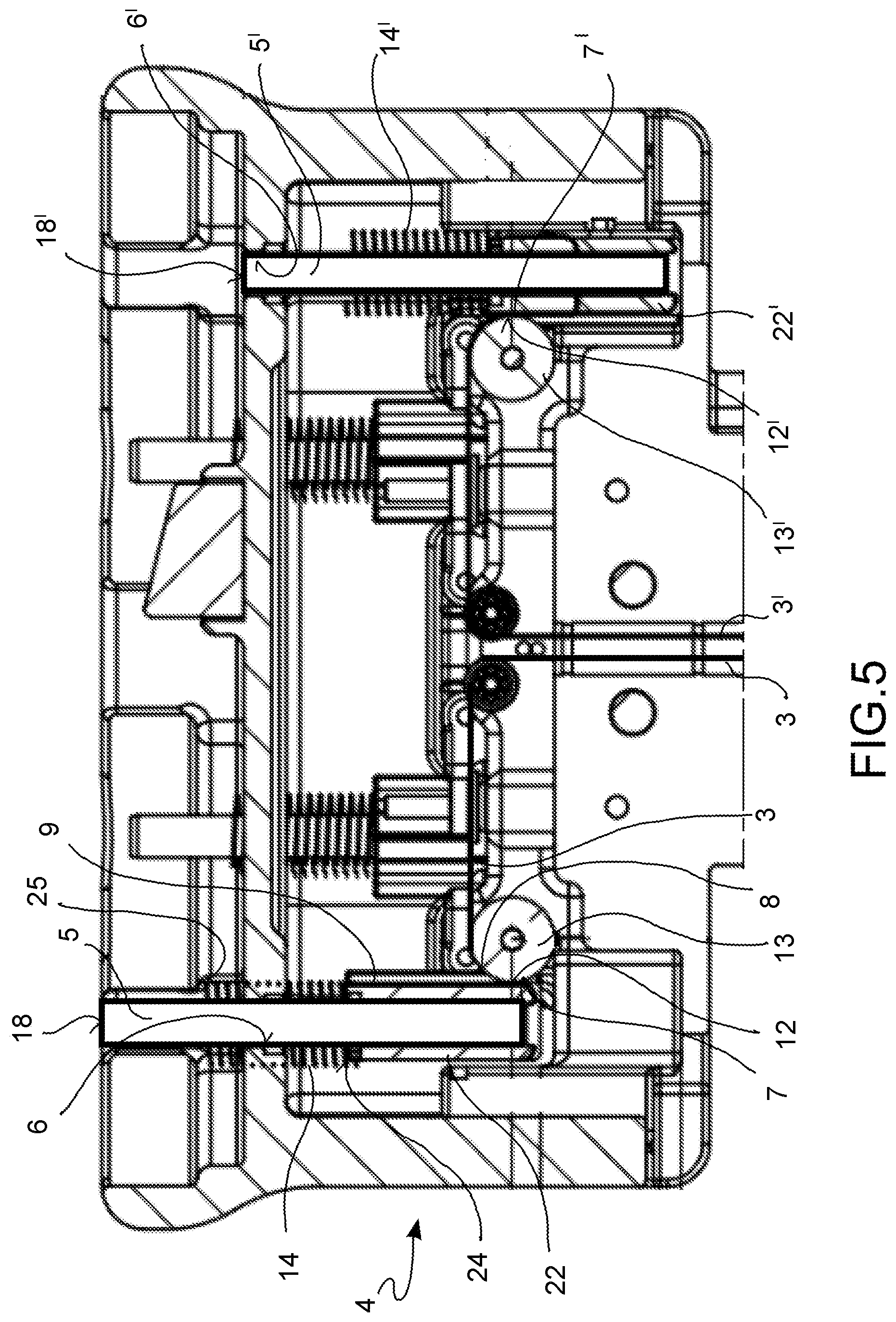 Patent US12097005 Figure 3 – Transmission system of a surgical instrument for robotic surgery
