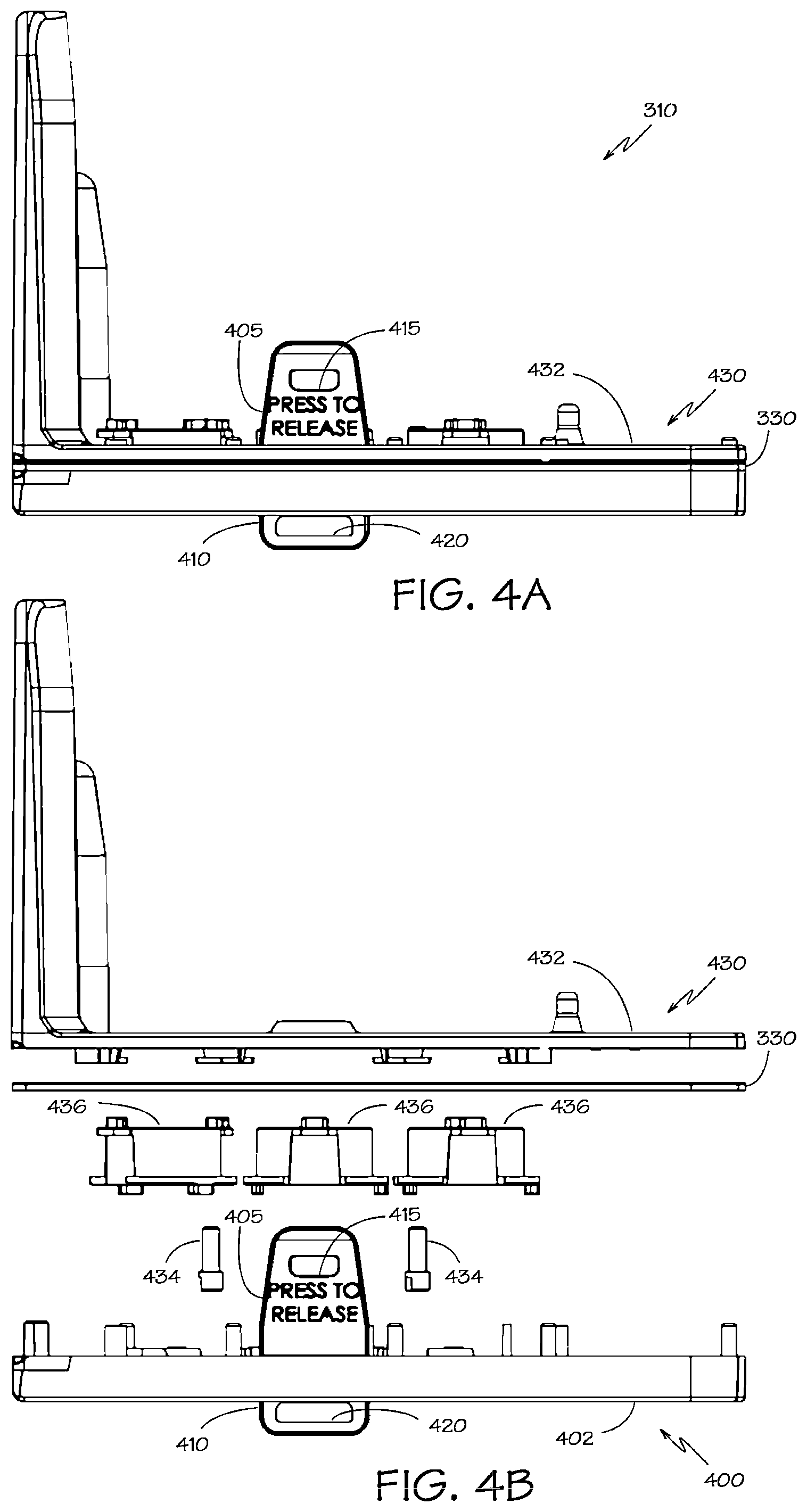 Patent US12097006 Figure 4 – Latch release for surgical instrument