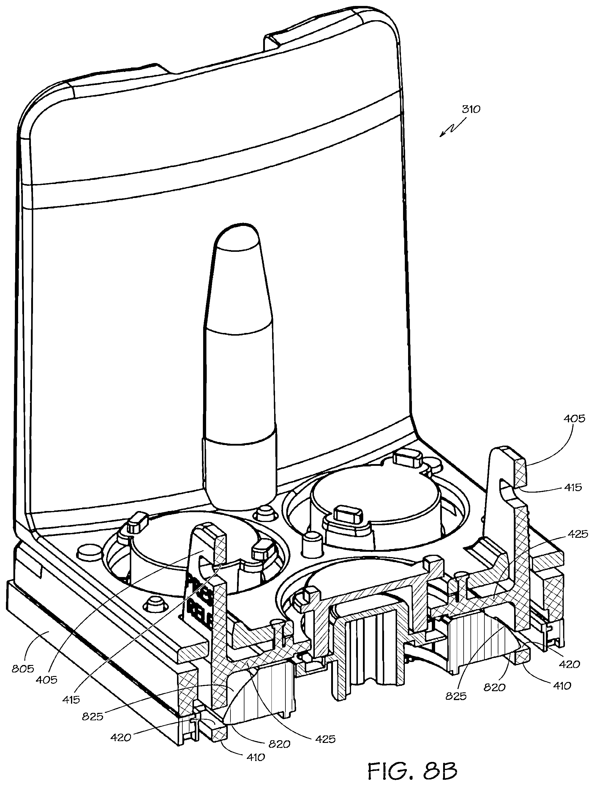 Patent US12097006 Figure 8 – Latch release for surgical instrument