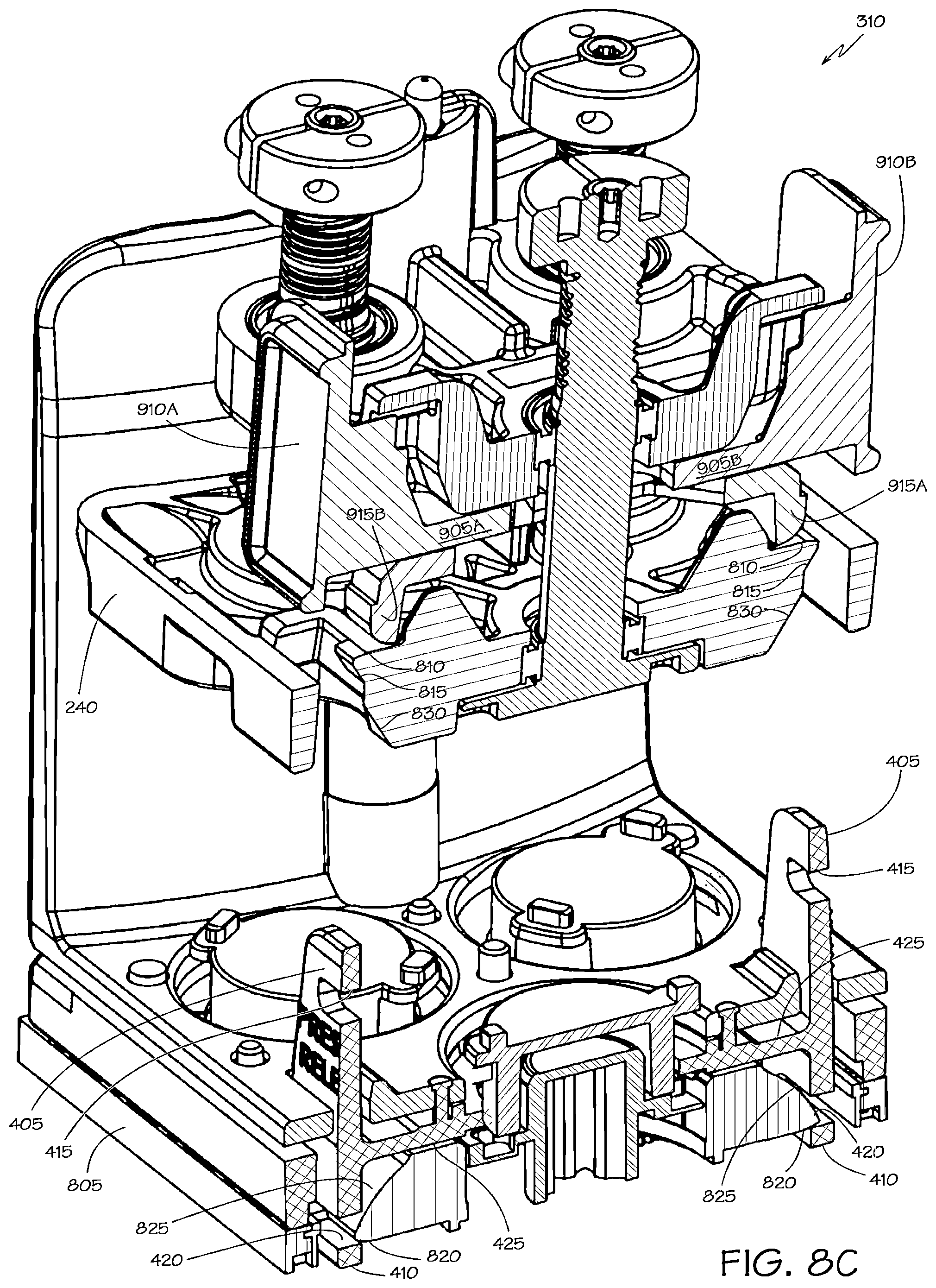 Patent US12097006 Figure 9 – Latch release for surgical instrument