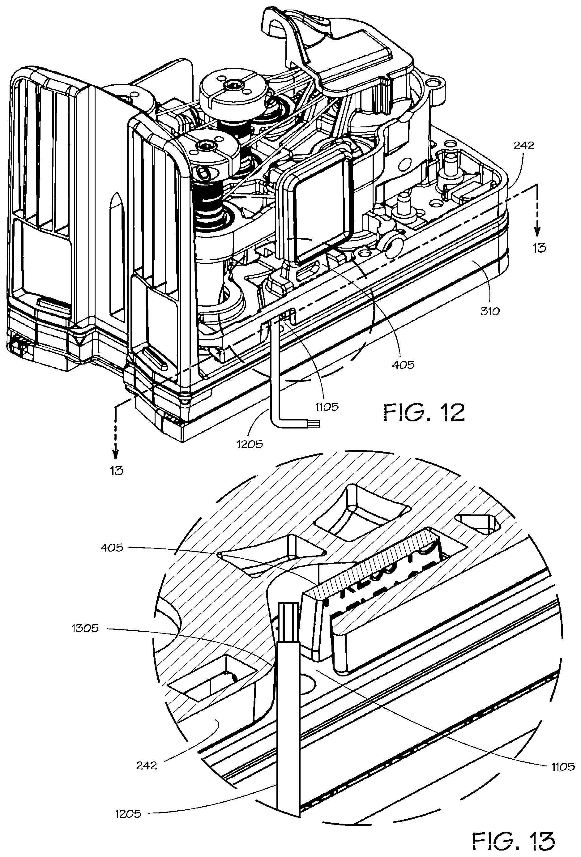 Patent US12097006 Figure 13 – Latch release for surgical instrument