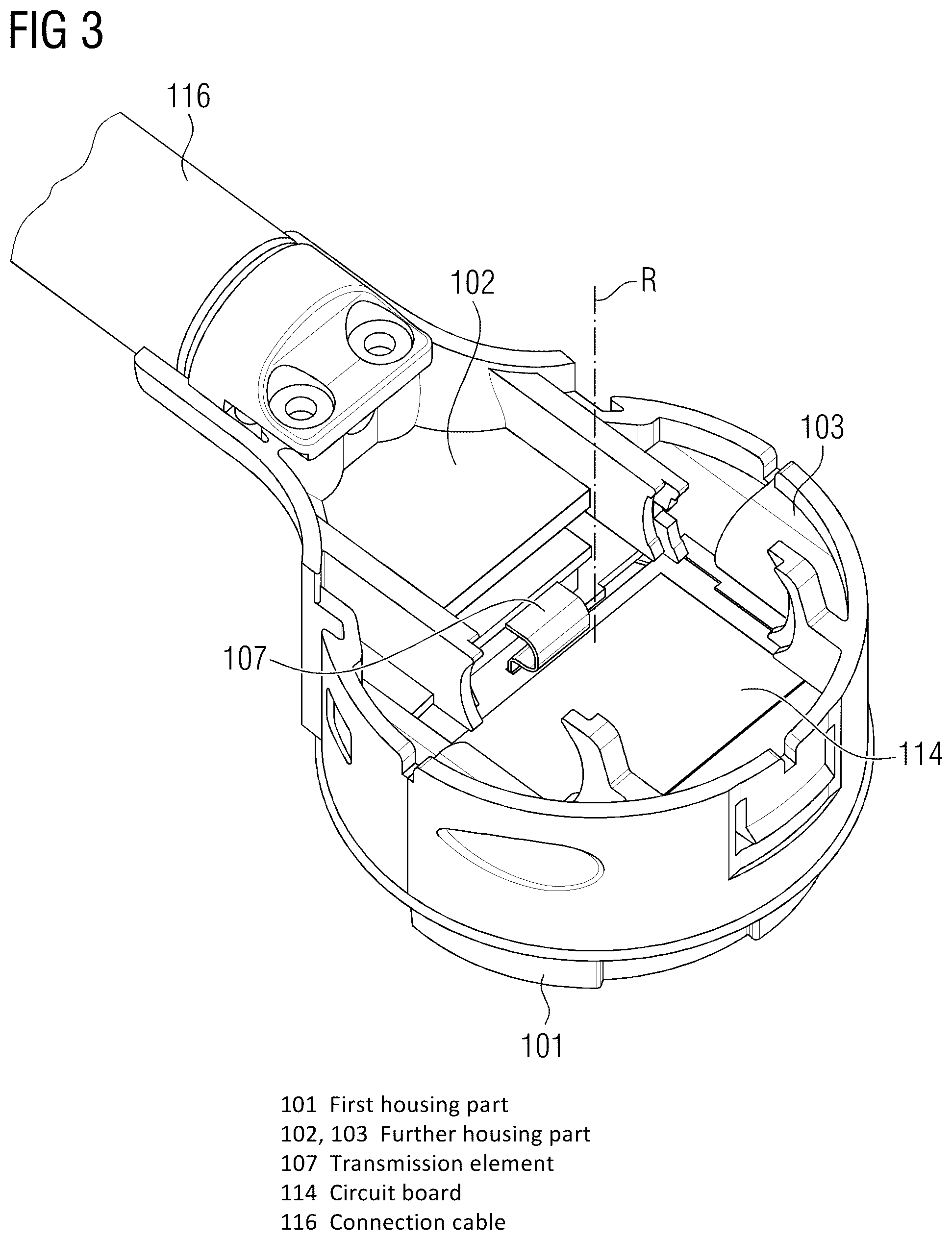 Patent US12097019 Figure 3 – Magnetic resonance local coil having rotatable connection cable