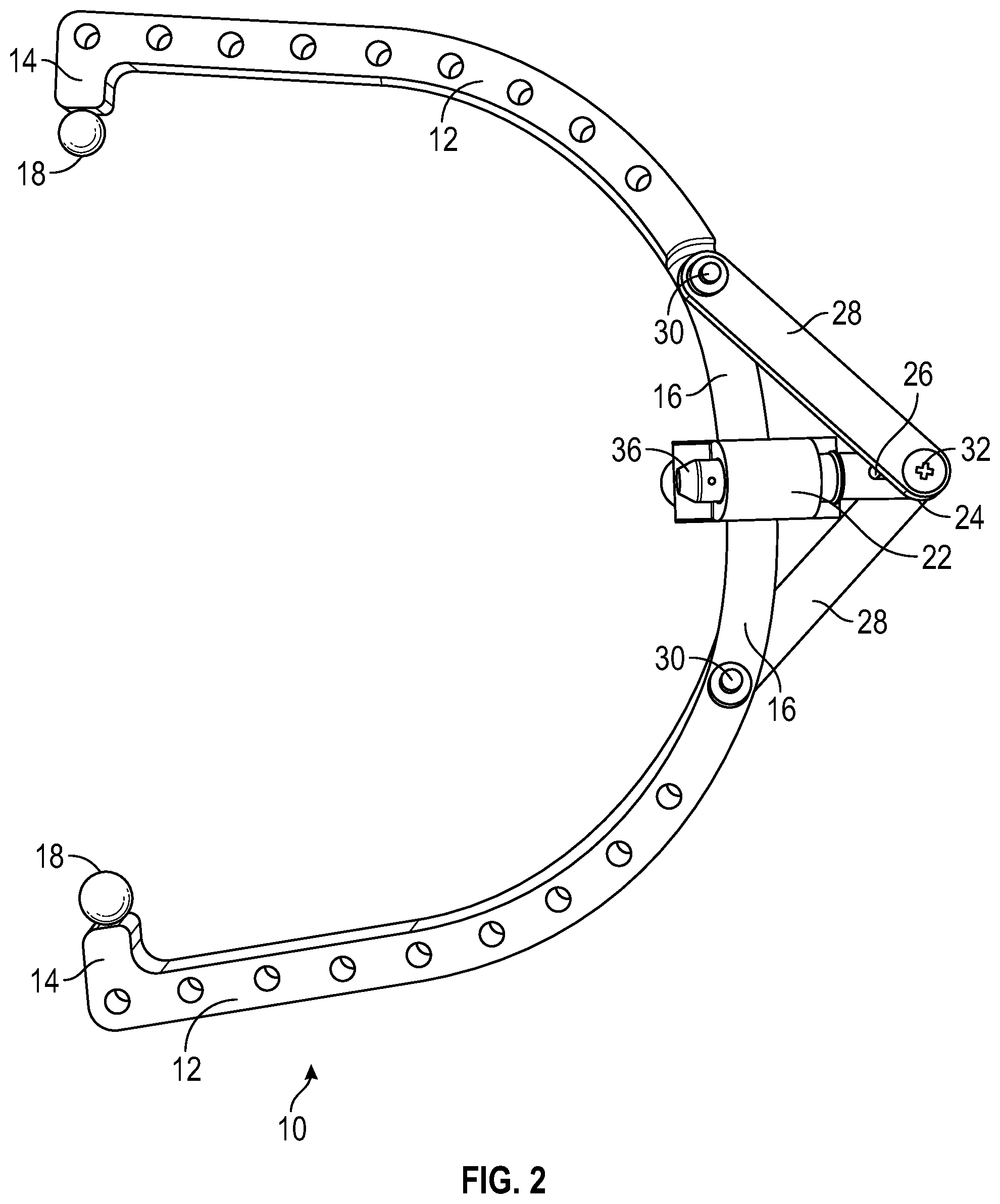 Patent US12097022 Figure 2 – Cranial midline marking device and method of using
