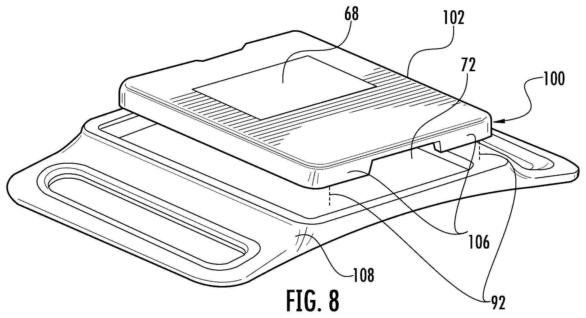 Patent US12097023 Figure 7 – Device for sensing displacement during a joint mobilization procedure and method for using such a device to quantify joint mobilization and detect joint laxity