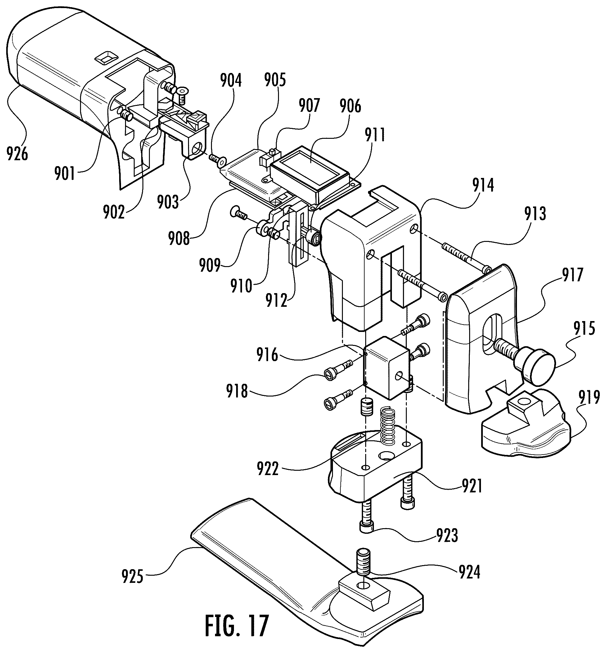 Patent US12097023 Figure 15 – Device for sensing displacement during a joint mobilization procedure and method for using such a device to quantify joint mobilization and detect joint laxity