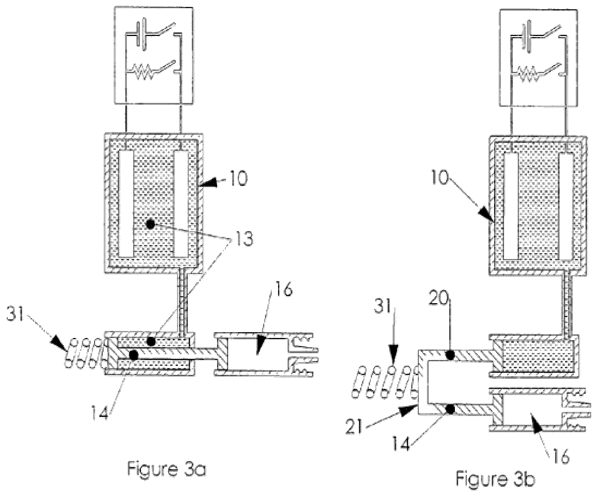 Patent US12097028 Figure 3 – Drug delivery device with electrically controlled volume changing means