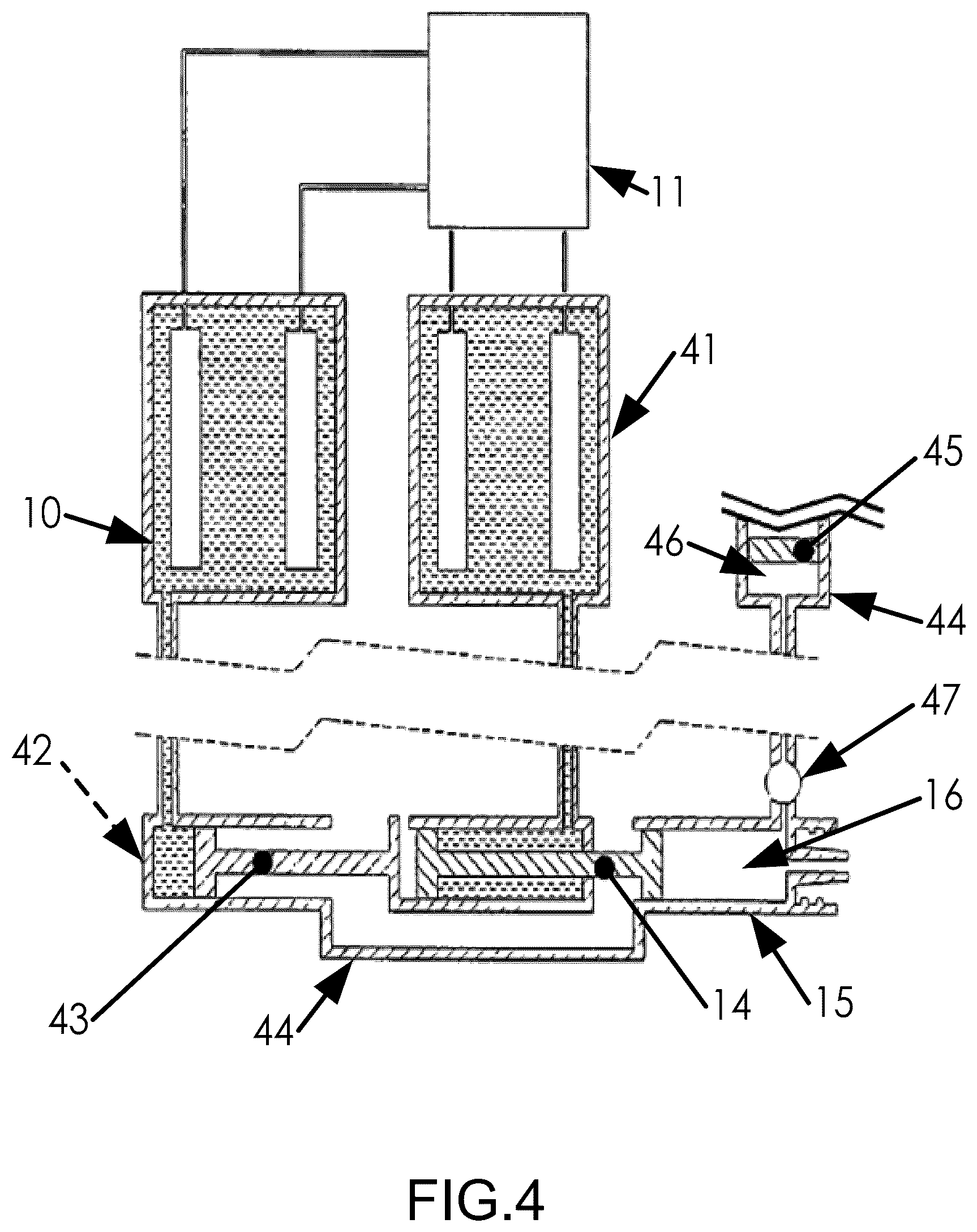 Patent US12097028 Figure 4 – Drug delivery device with electrically controlled volume changing means