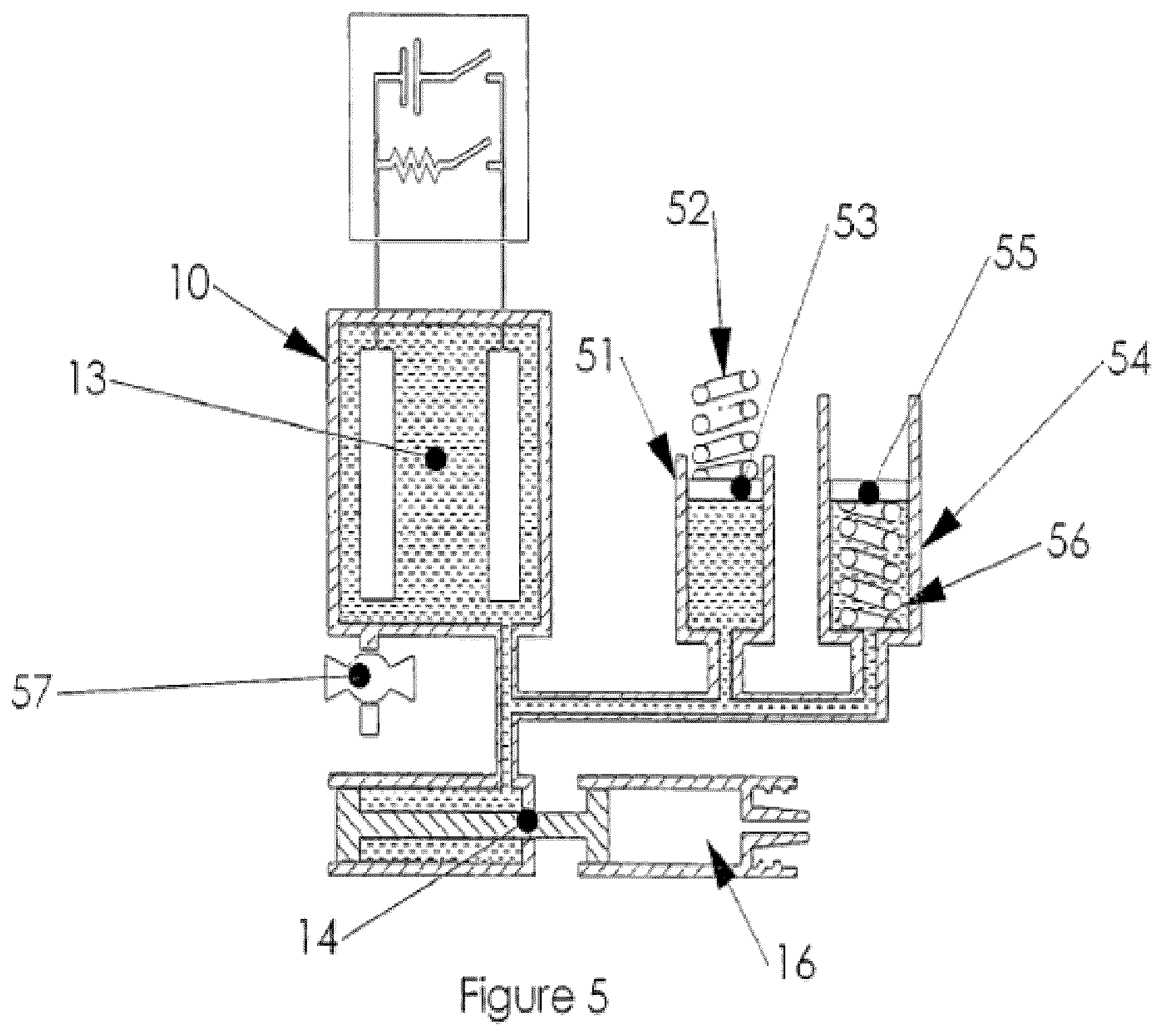 Patent US12097028 Figure 5 – Drug delivery device with electrically controlled volume changing means