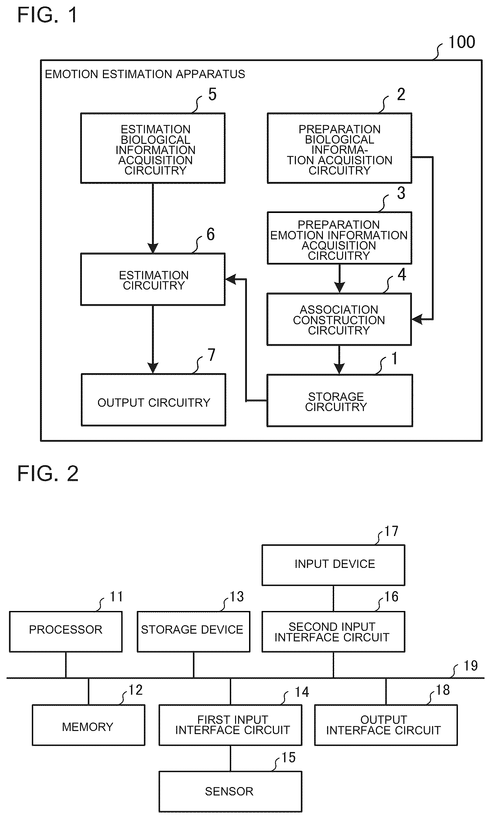 Patent US12097031 — Emotion estimation apparatus and emotion estimation method — Figure 1