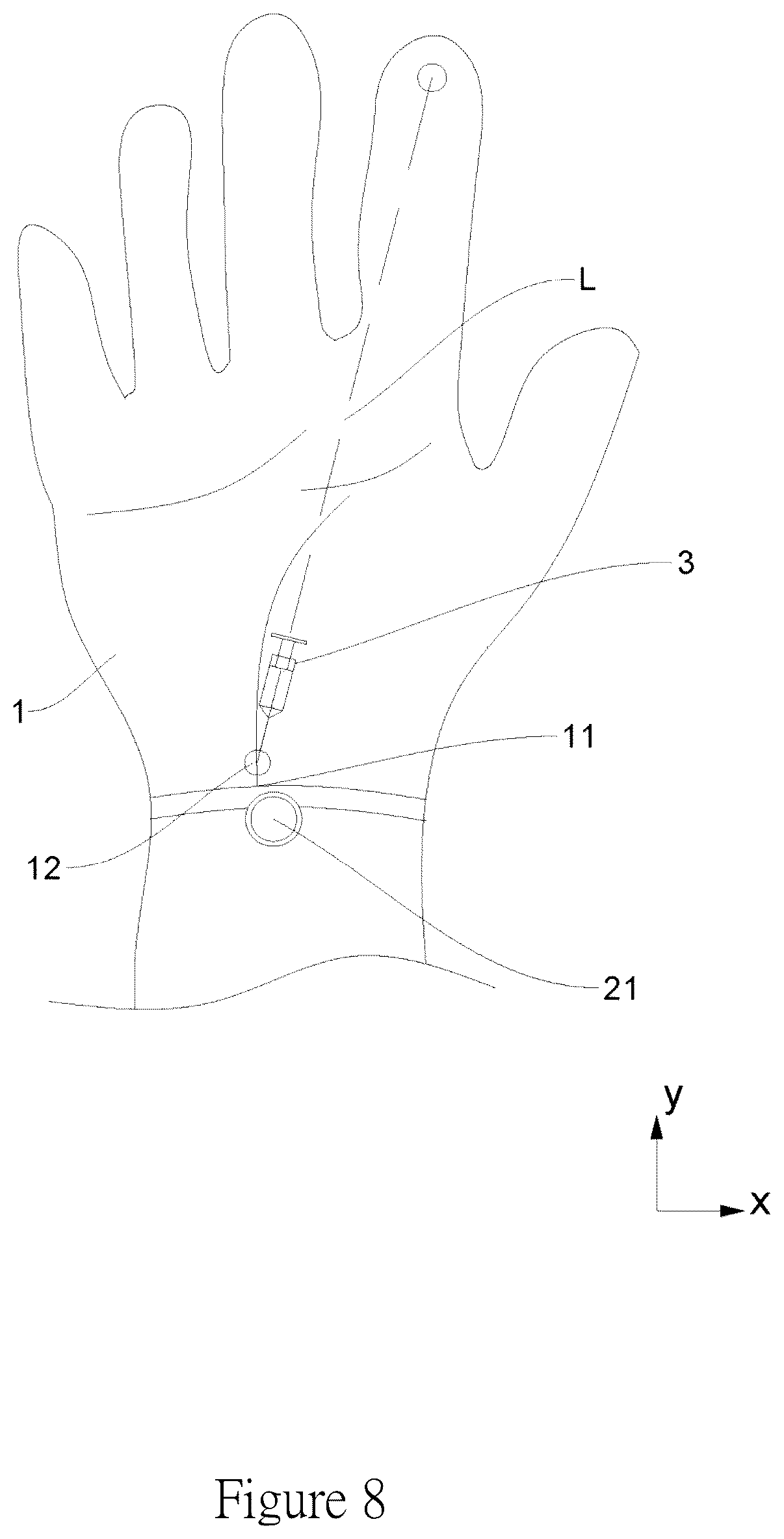 Patent US12097042 Figure 8 – Method for detecting carpal tunnel using an ultrasonic detection device