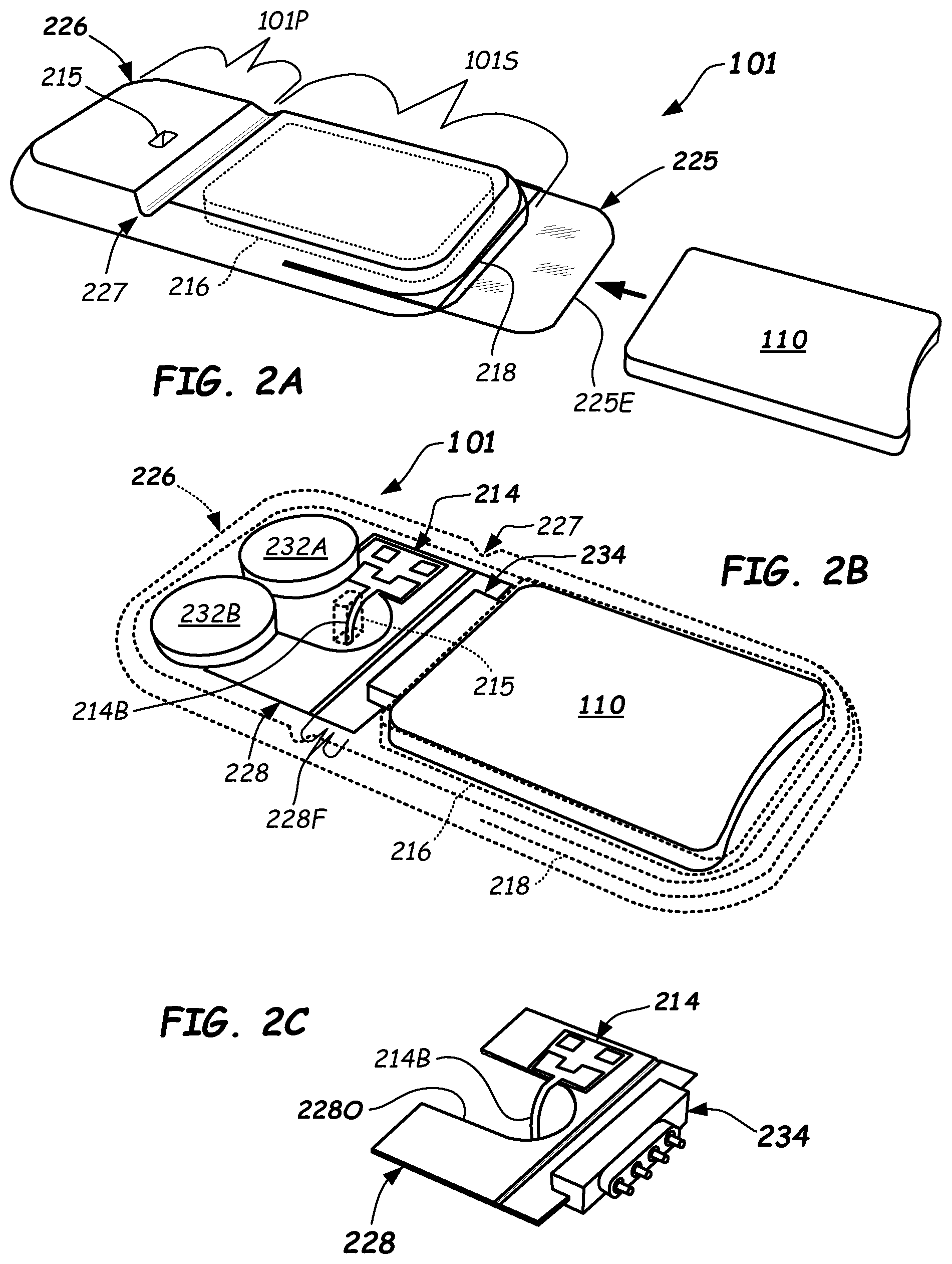 Patent US12097046 Figure 2 – Wearable continuous analyte measurement devices, biosensor inserters, and methods of use