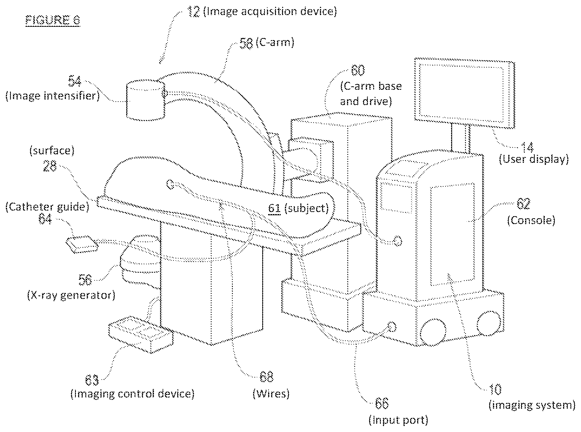 Patent US12097054 Figure 4 – Imaging system for use in a fluoroscopy procedure