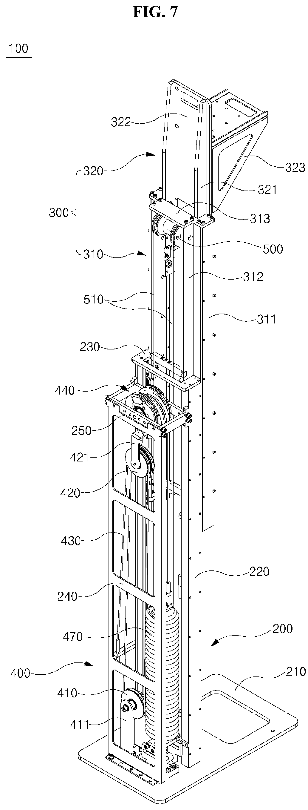 Patent US12097059 Figure 7 – Telescopic column for x-ray imaging apparatus