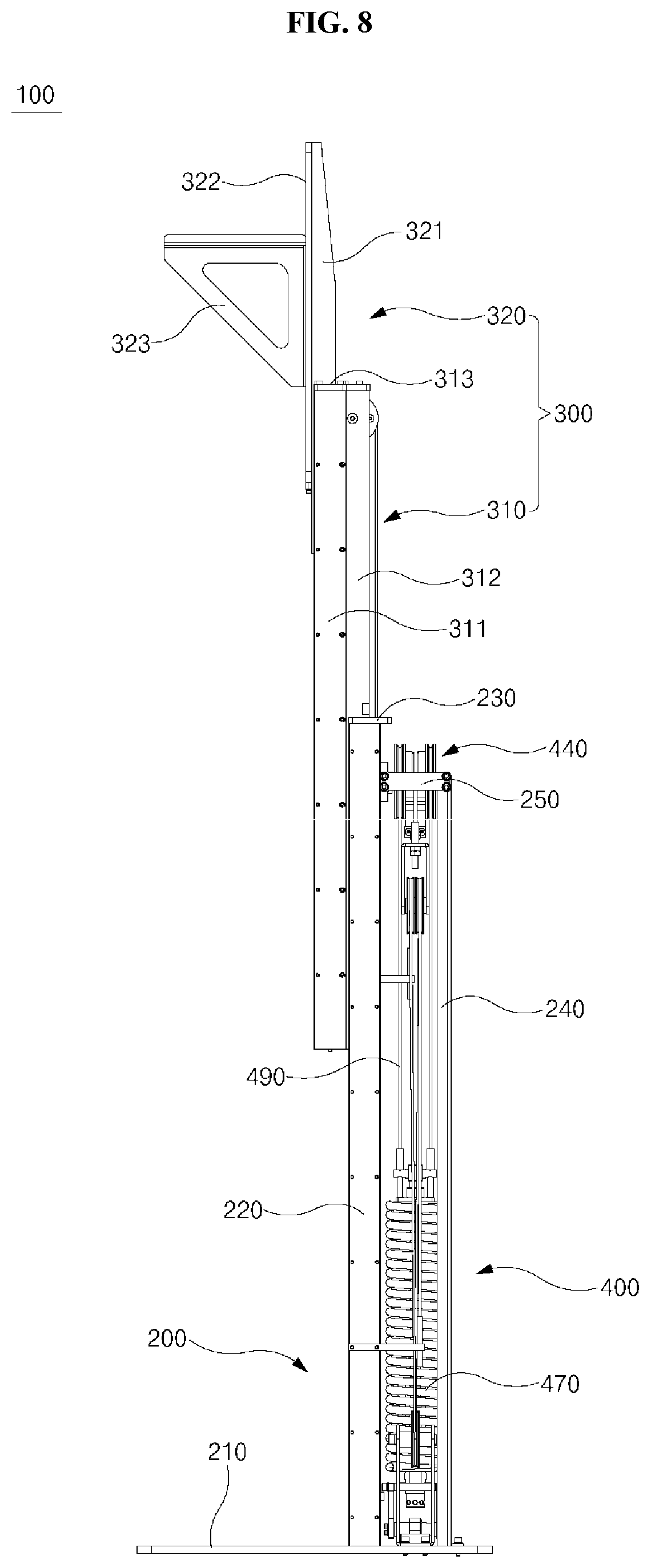 Patent US12097059 Figure 8 – Telescopic column for x-ray imaging apparatus