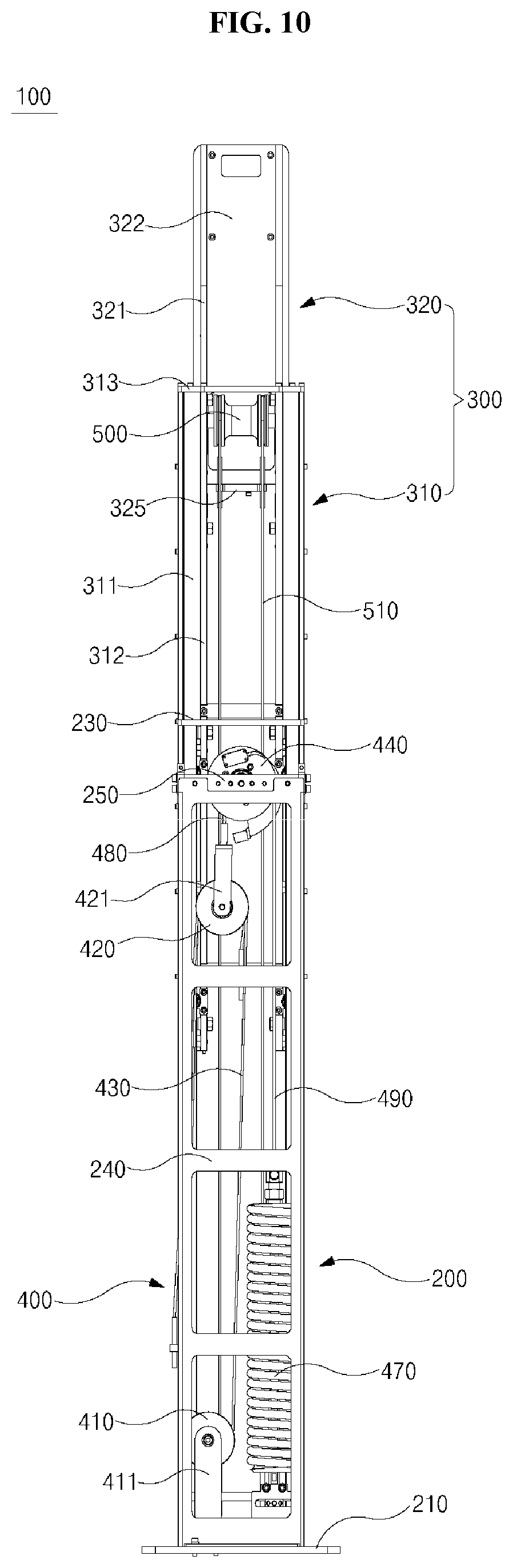 Patent US12097059 Figure 10 – Telescopic column for x-ray imaging apparatus