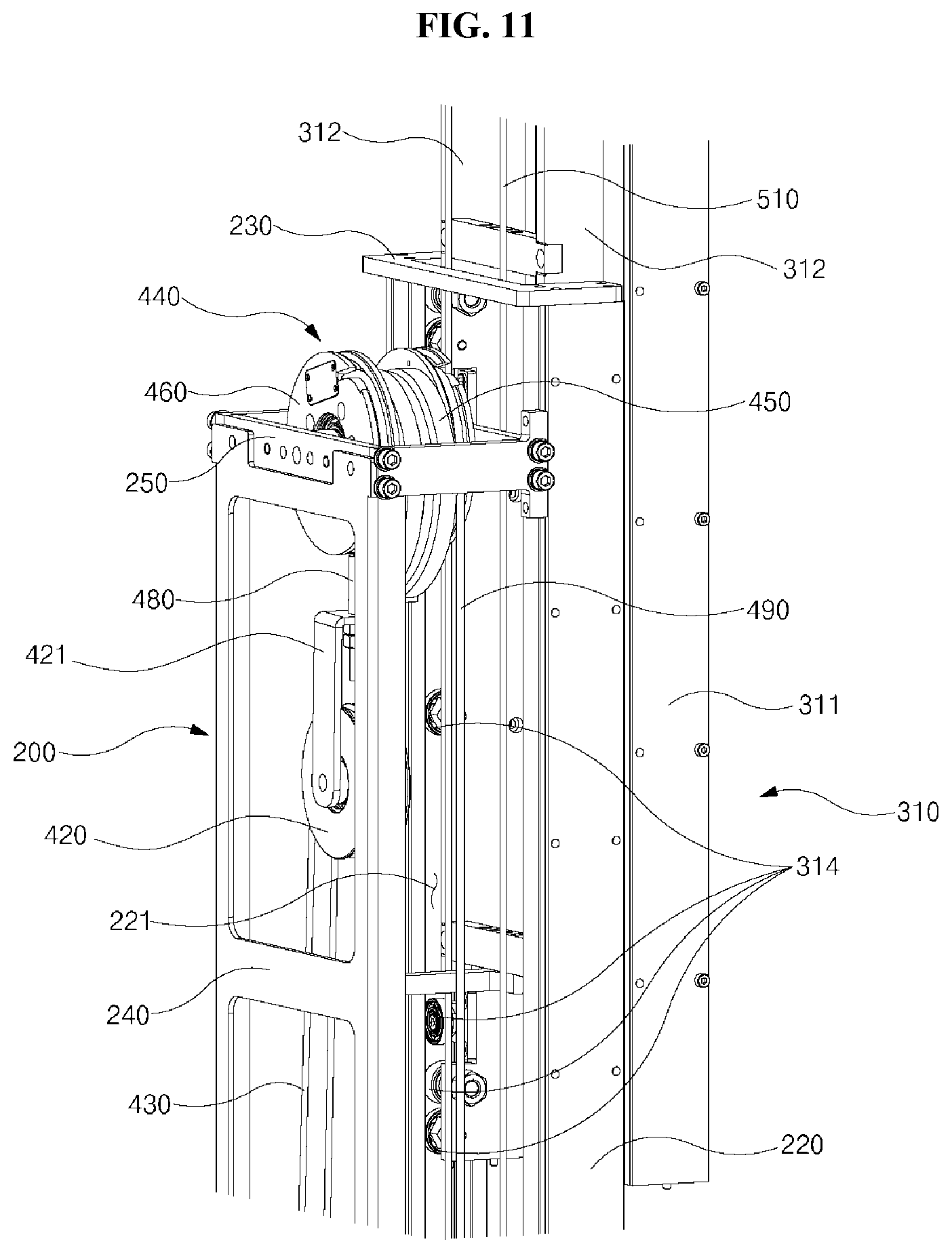 Patent US12097059 Figure 11 – Telescopic column for x-ray imaging apparatus
