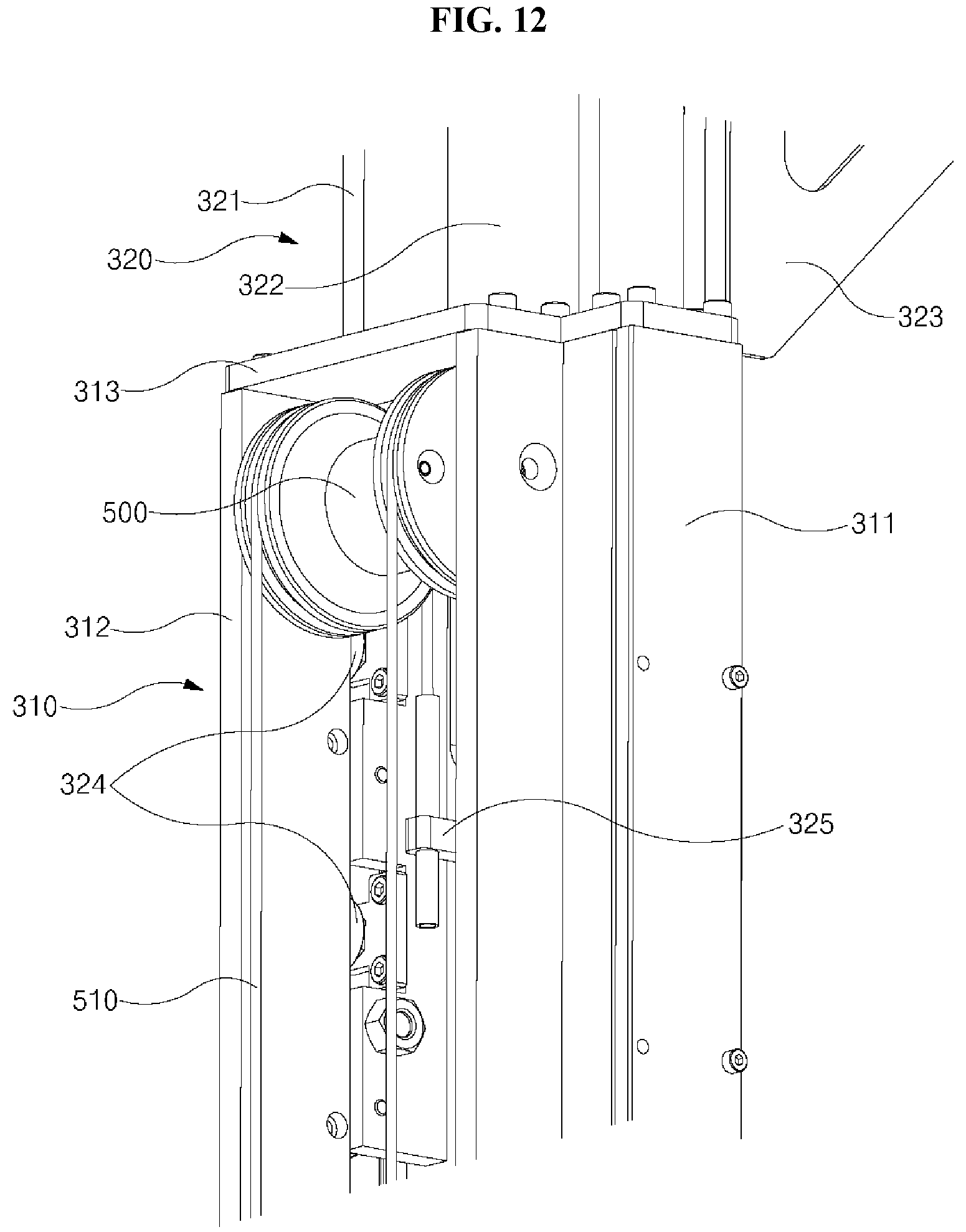 Patent US12097059 Figure 12 – Telescopic column for x-ray imaging apparatus