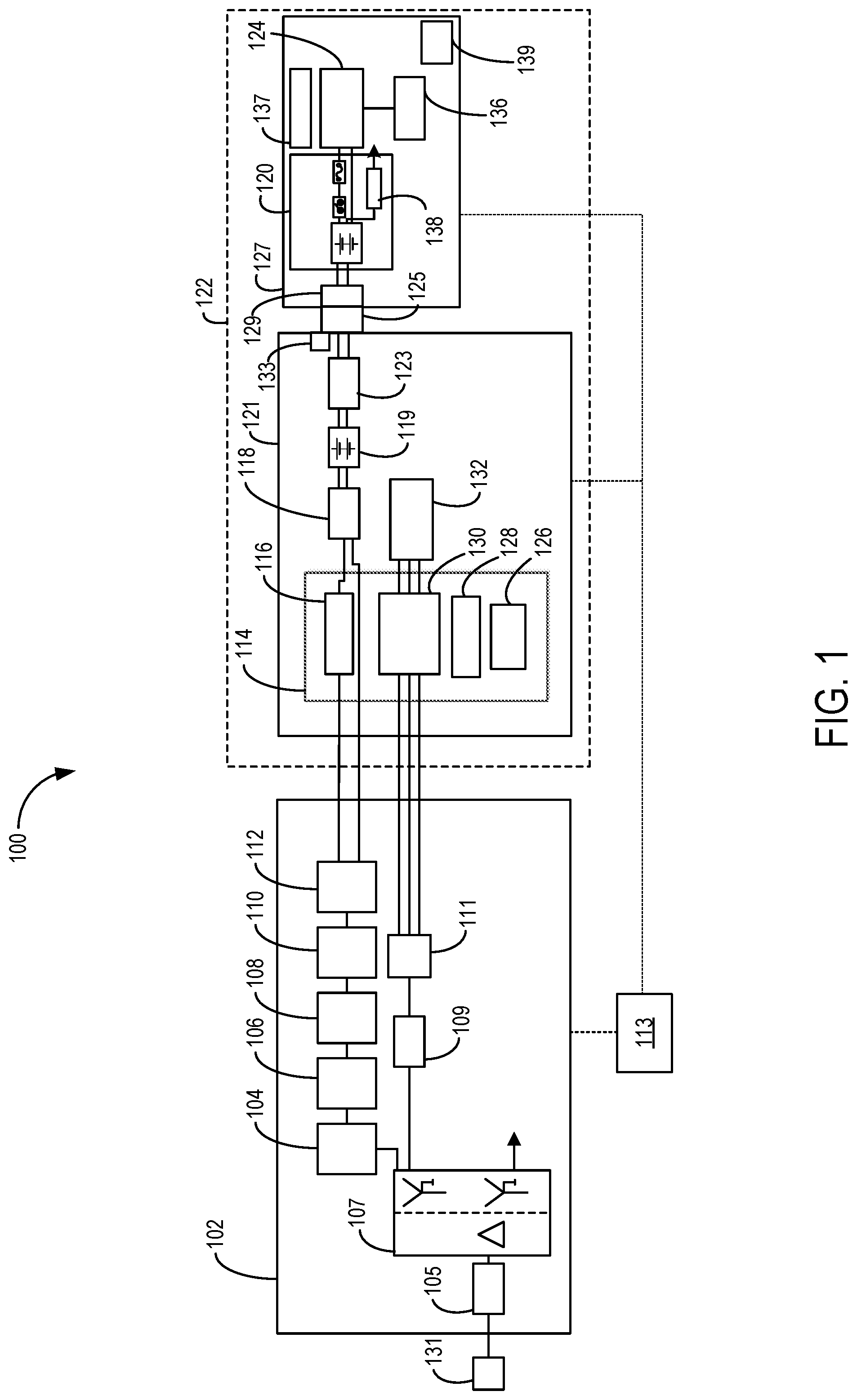 Patent US12097066 — Imaging system with balanced integrated power source — Figure 1