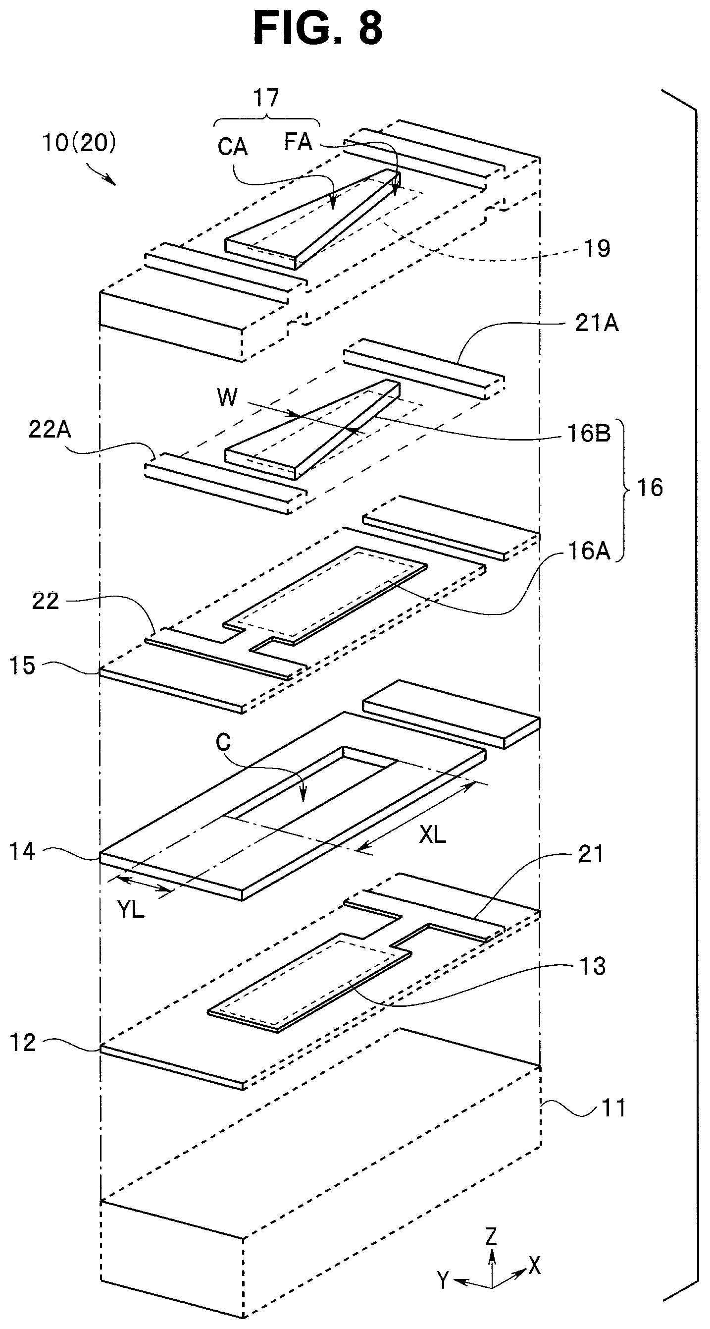 Patent US12097074 Figure 4 – Ultrasonic element and endoscope
