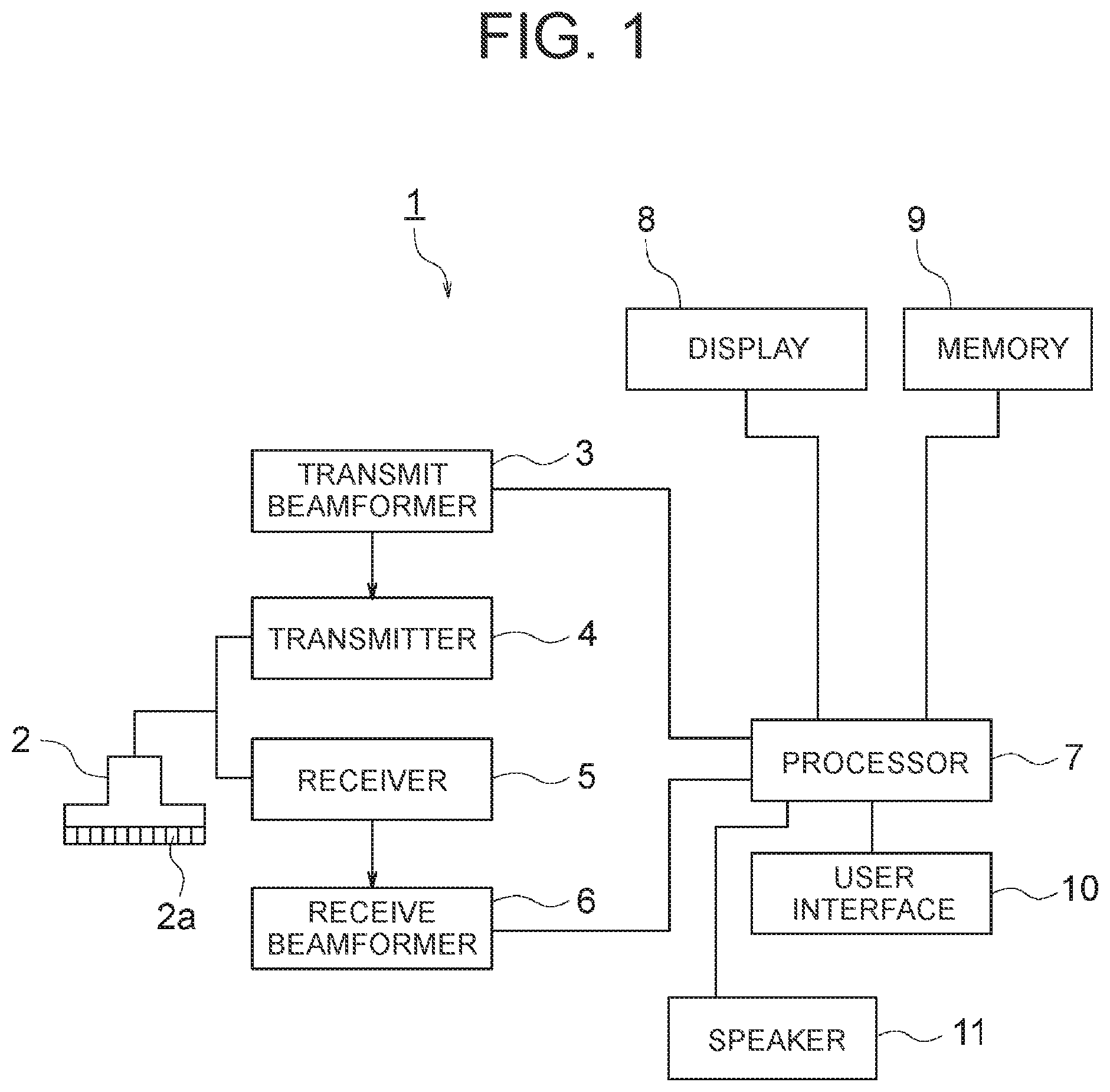 Patent US12097078 Figure 1 – Program and ultrasonic image display system