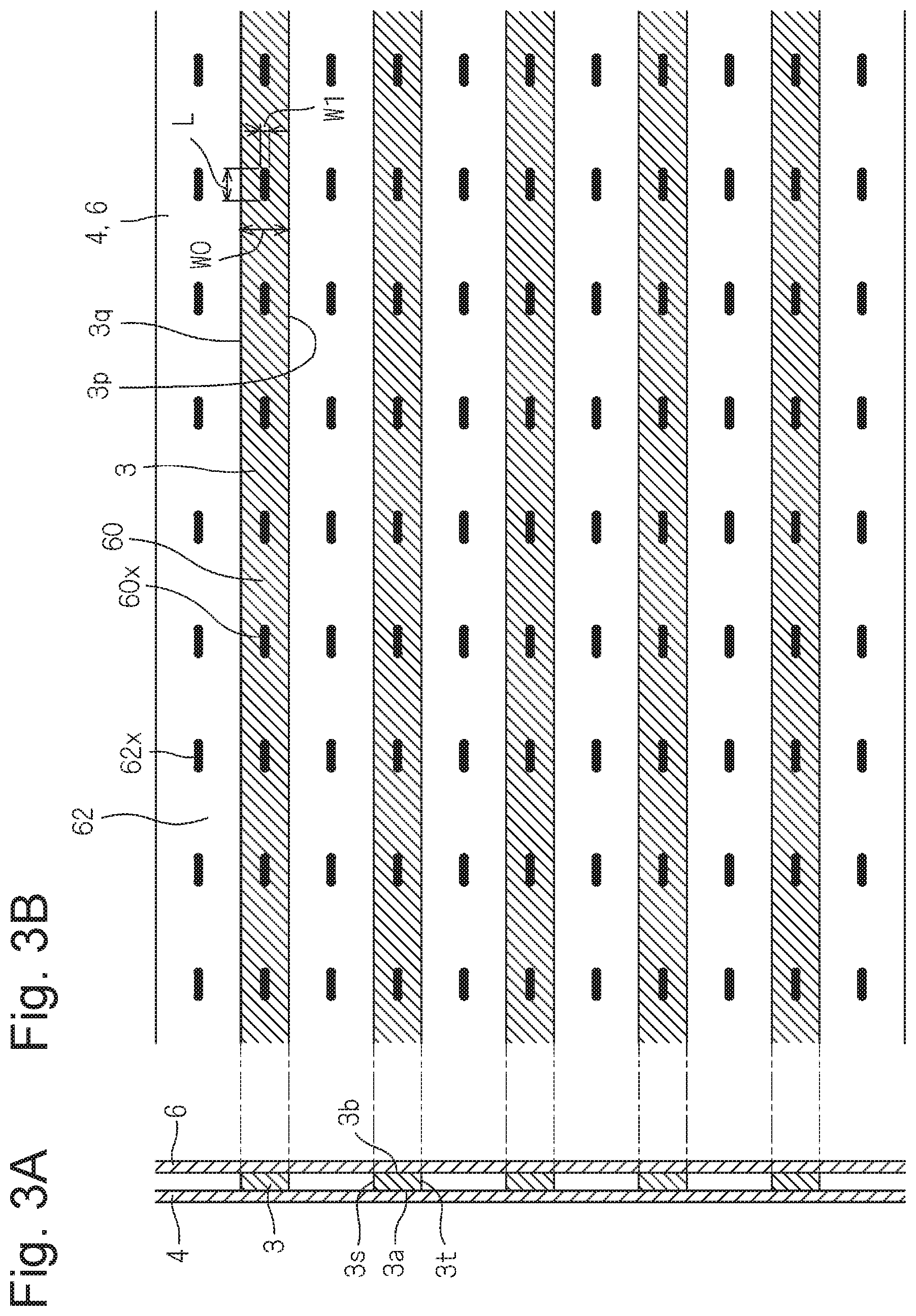 Patent US12097099 Figure 3 – Production method of elastic composite sheet, elastic composite sheet, and disposable wearable article using said elastic composite sheet