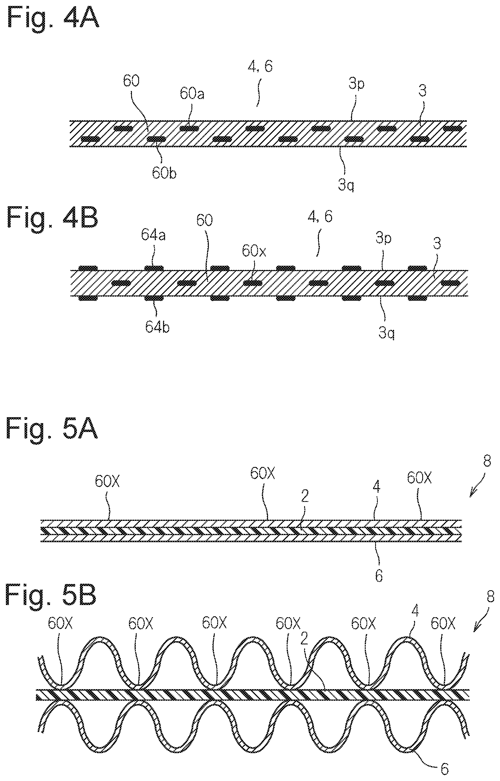 Patent US12097099 Figure 4 – Production method of elastic composite sheet, elastic composite sheet, and disposable wearable article using said elastic composite sheet