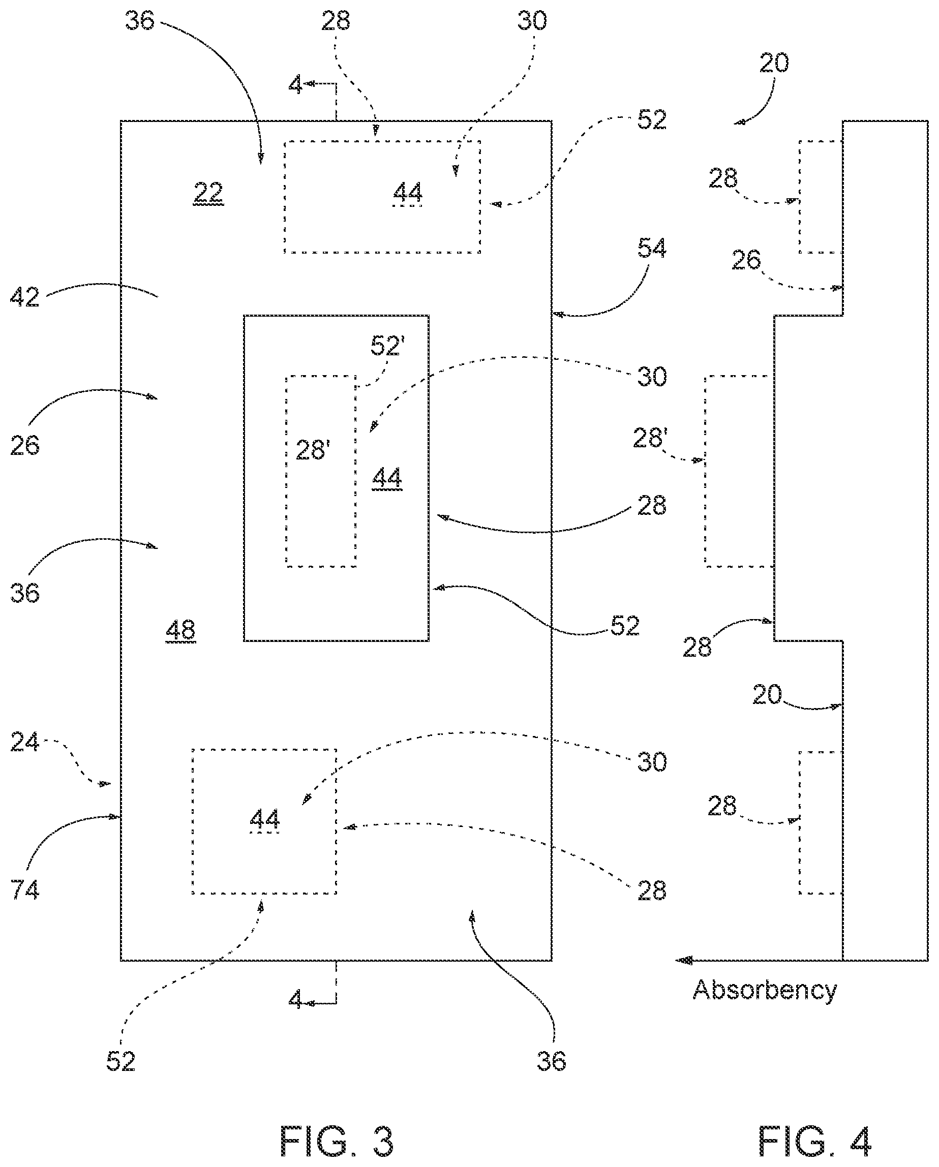 Patent US12097103 Figure 3 – Garments with fluid retention assemblies and related methods