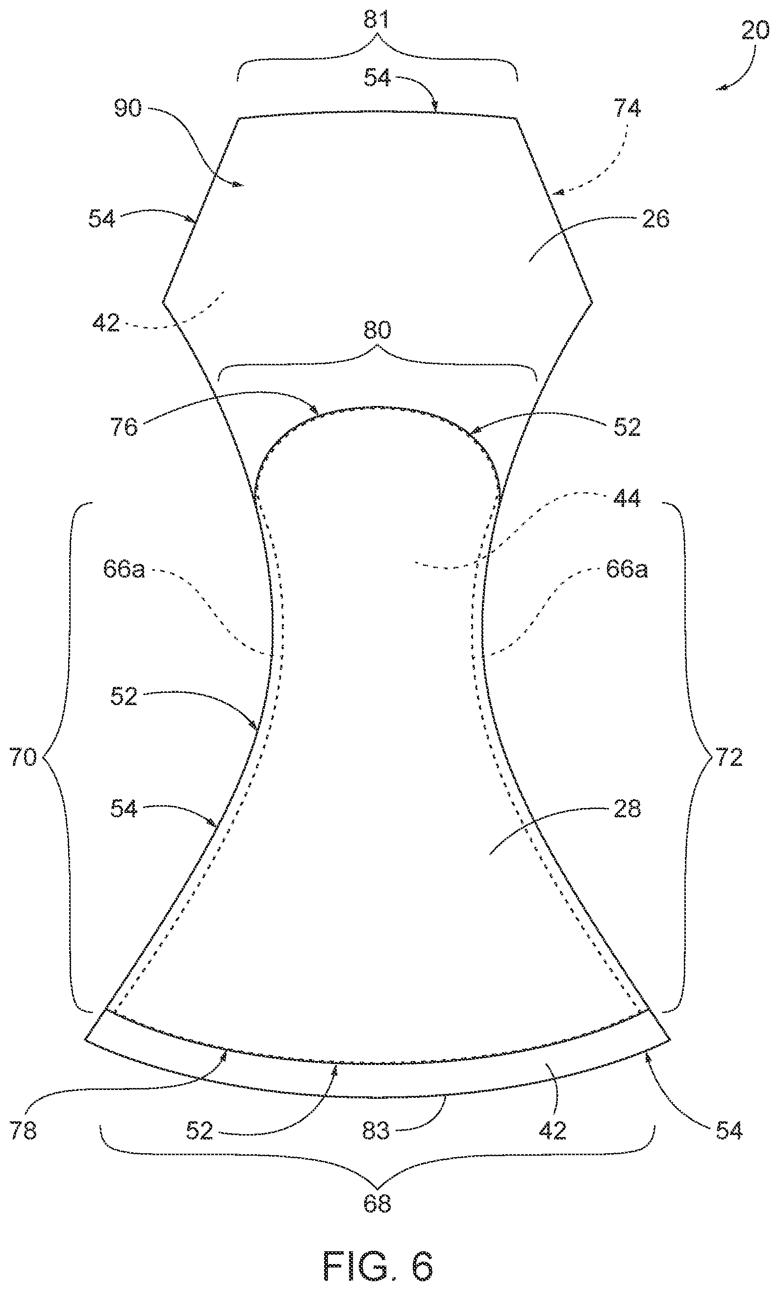 Patent US12097103 Figure 5 – Garments with fluid retention assemblies and related methods