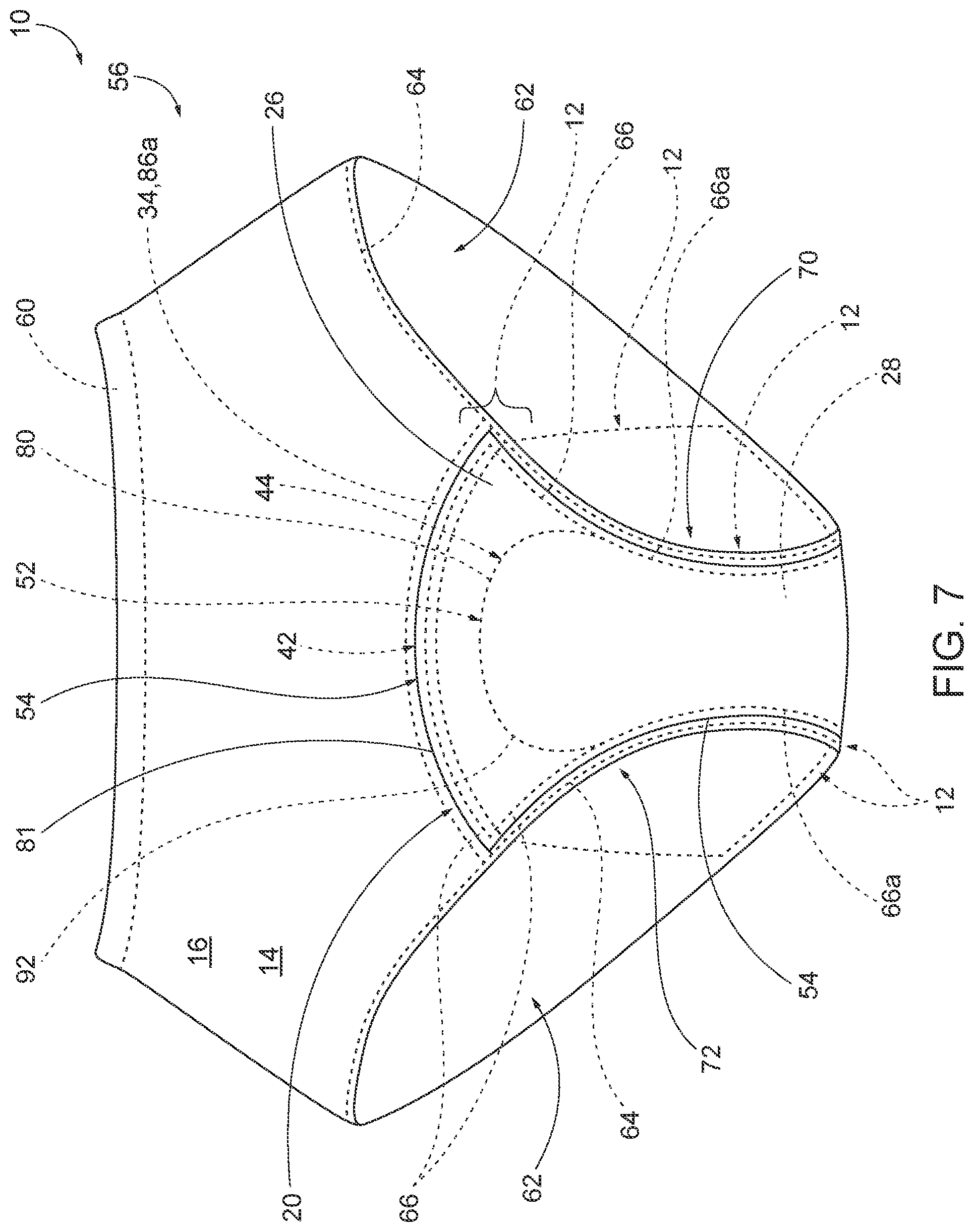Patent US12097103 Figure 6 – Garments with fluid retention assemblies and related methods