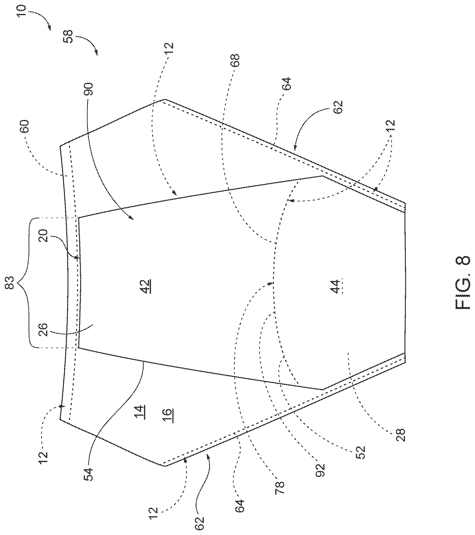 Patent US12097103 Figure 7 – Garments with fluid retention assemblies and related methods