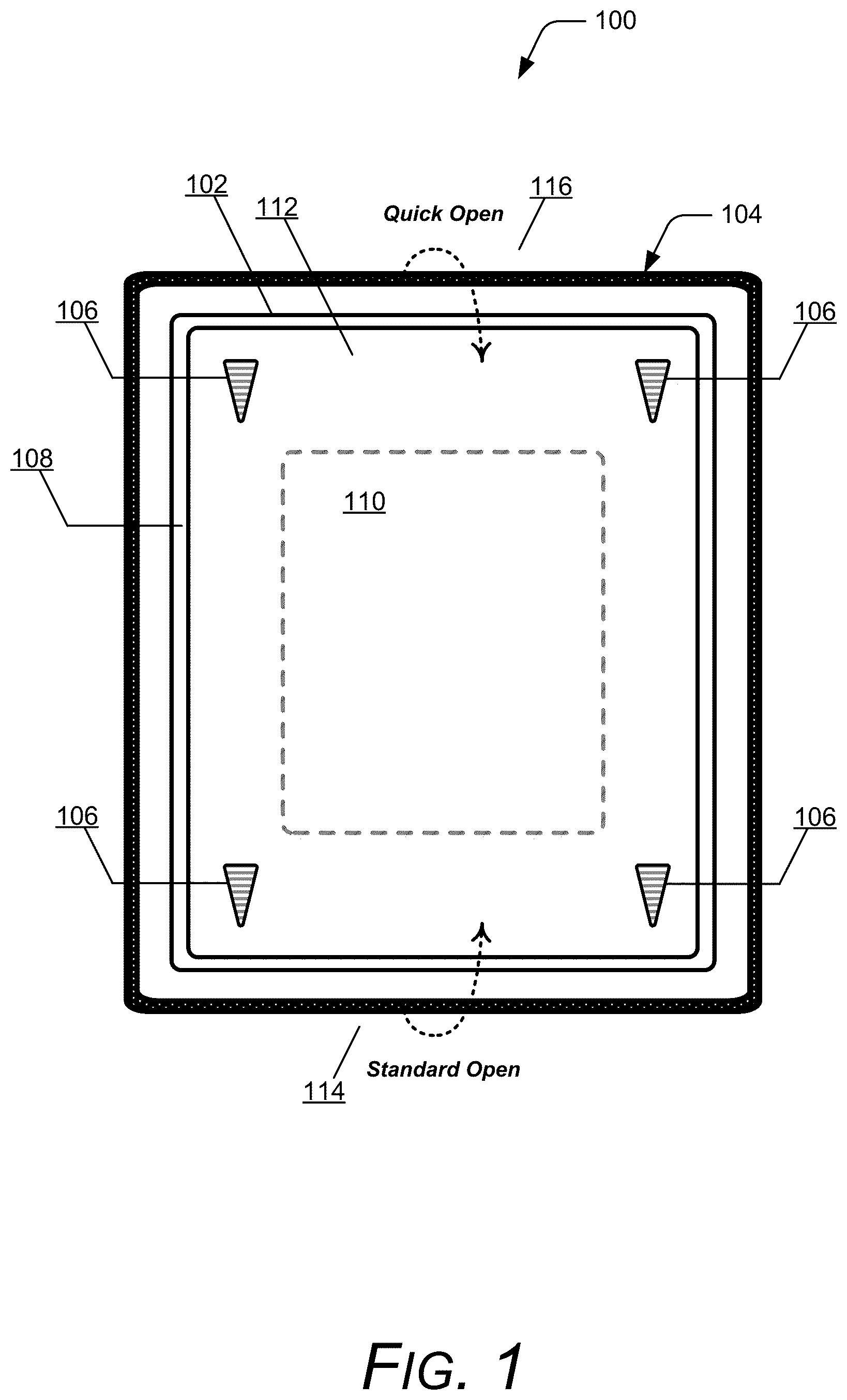 Patent US12097105 Figure 1 – Bi-directional packaging adhesive