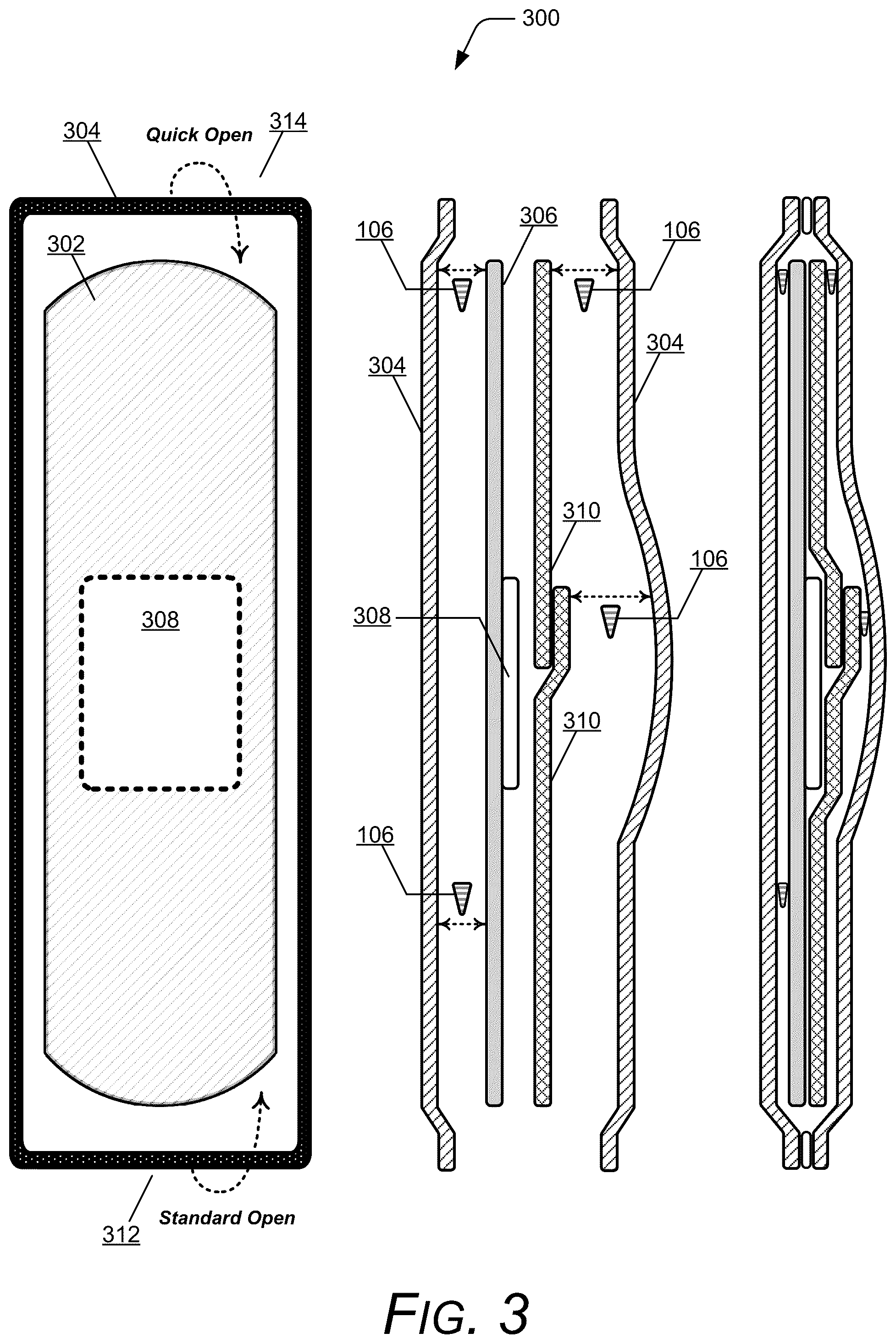 Patent US12097105 Figure 3 – Bi-directional packaging adhesive