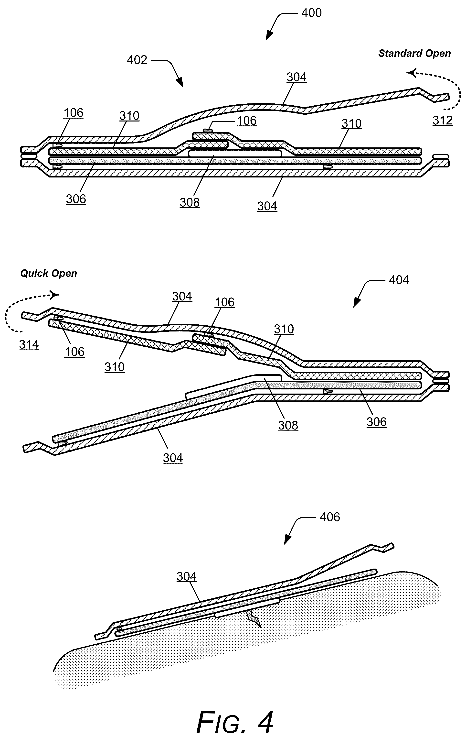 Patent US12097105 Figure 4 – Bi-directional packaging adhesive