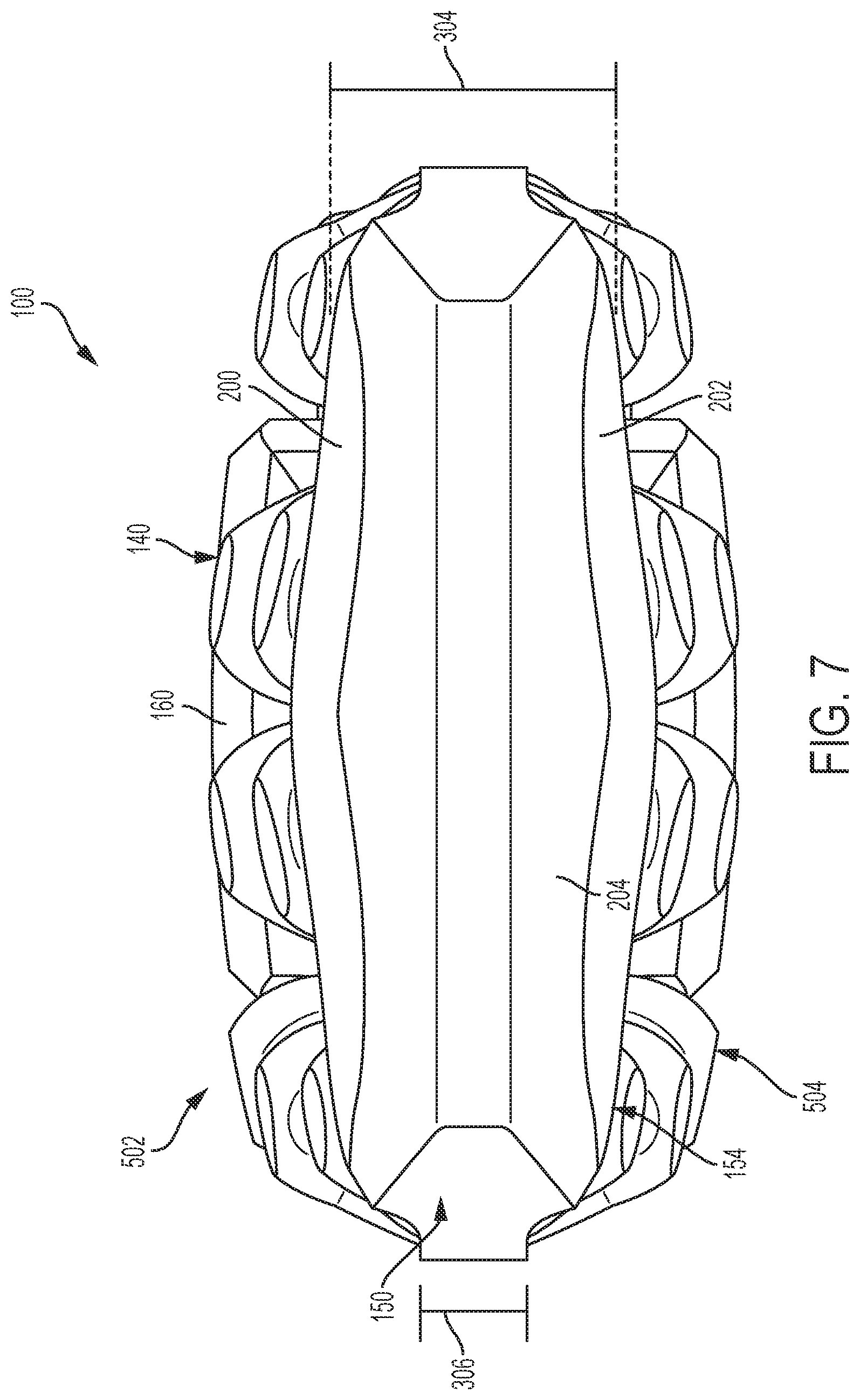 Patent US12097123 Figure 7 – Implant with arched bone contacting elements