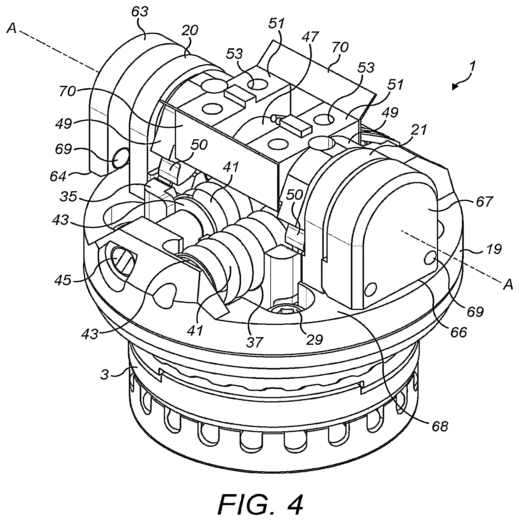 Patent US12097131 Figure 4 – Wrist device for a prosthetic limb