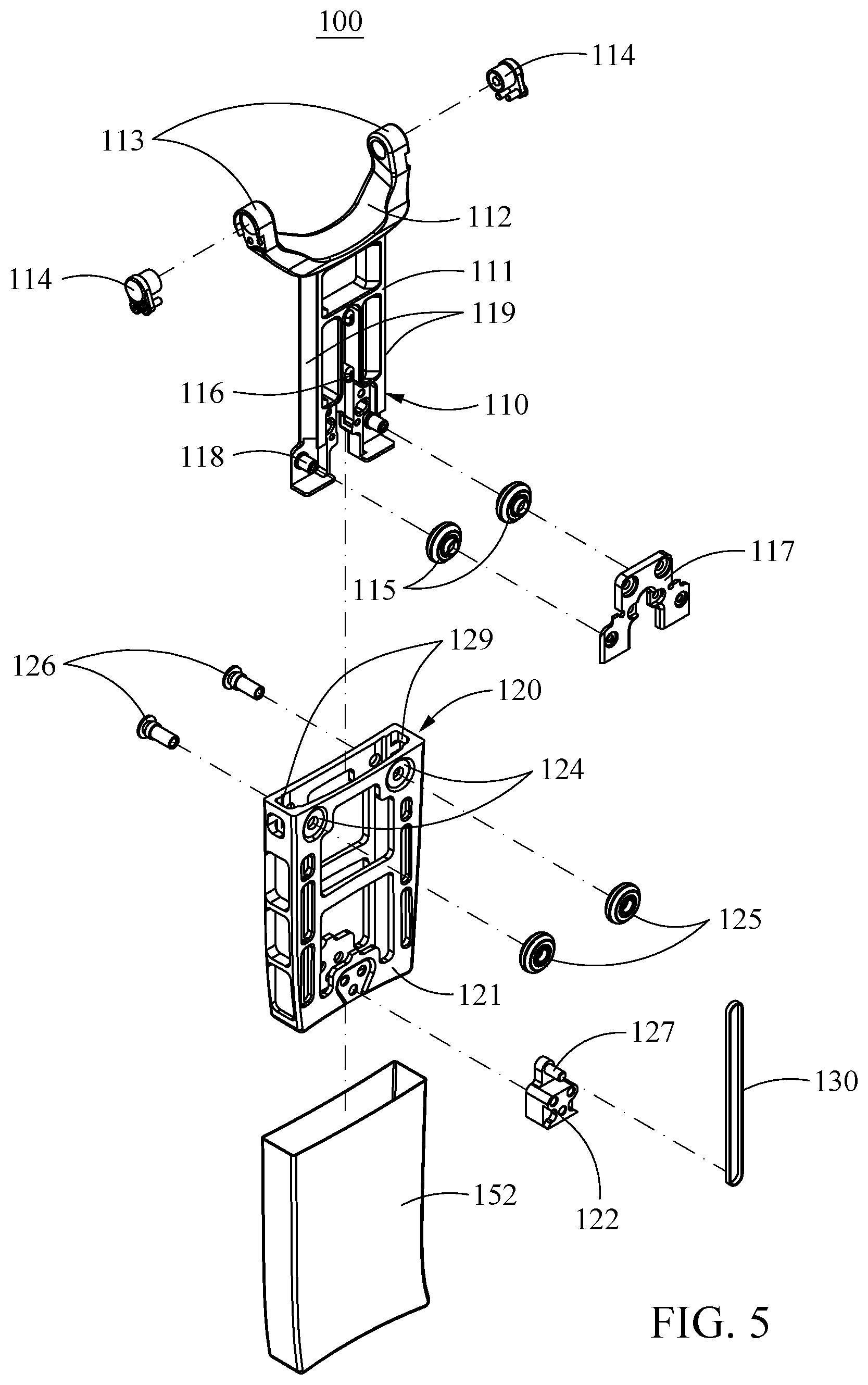 Patent US12097132 Figure 5 – Sliding assembly and motion assistance apparatus including the same