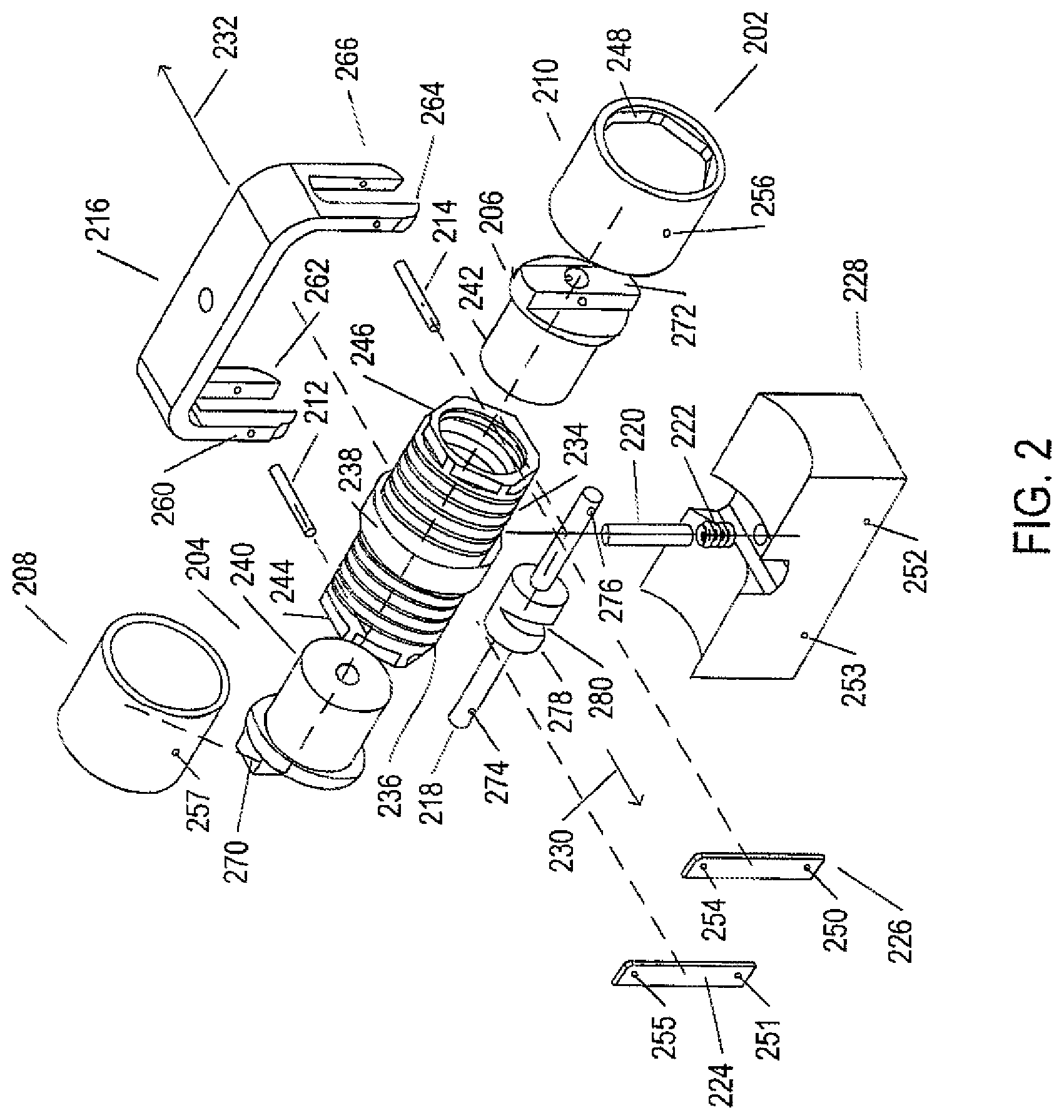 Patent US12097133 Figure 2 – Mechanical joint with switchable, rotation-constraining clutch