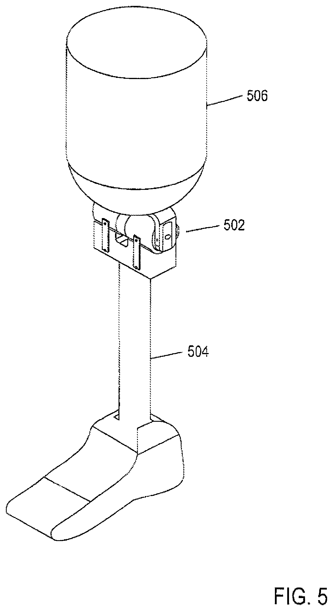 Patent US12097133 Figure 5 – Mechanical joint with switchable, rotation-constraining clutch